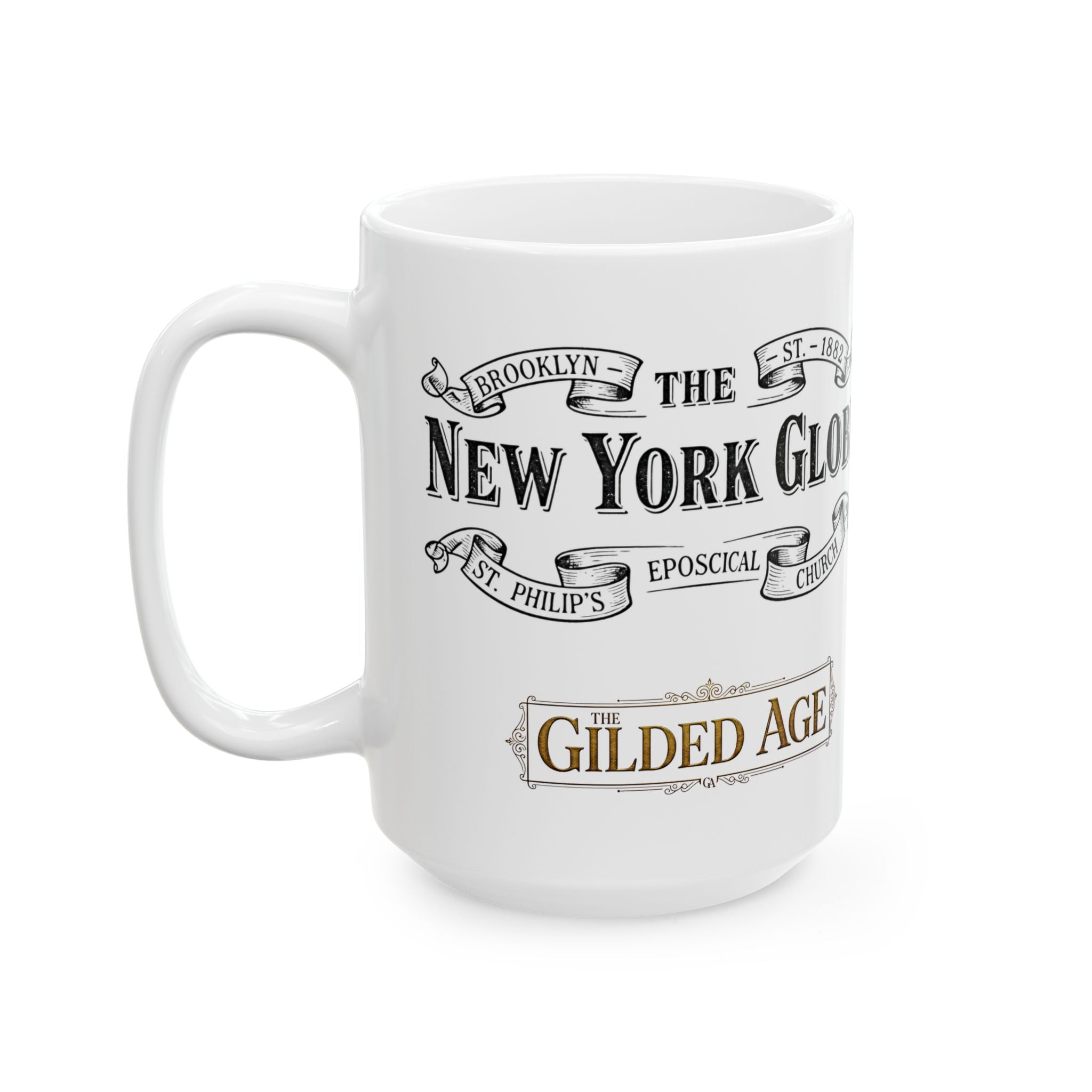 New York Vintage Newspaper Ceramic Mug — The Gilded Age Design (11oz, 15oz) - Creations by Chris and Carlos
