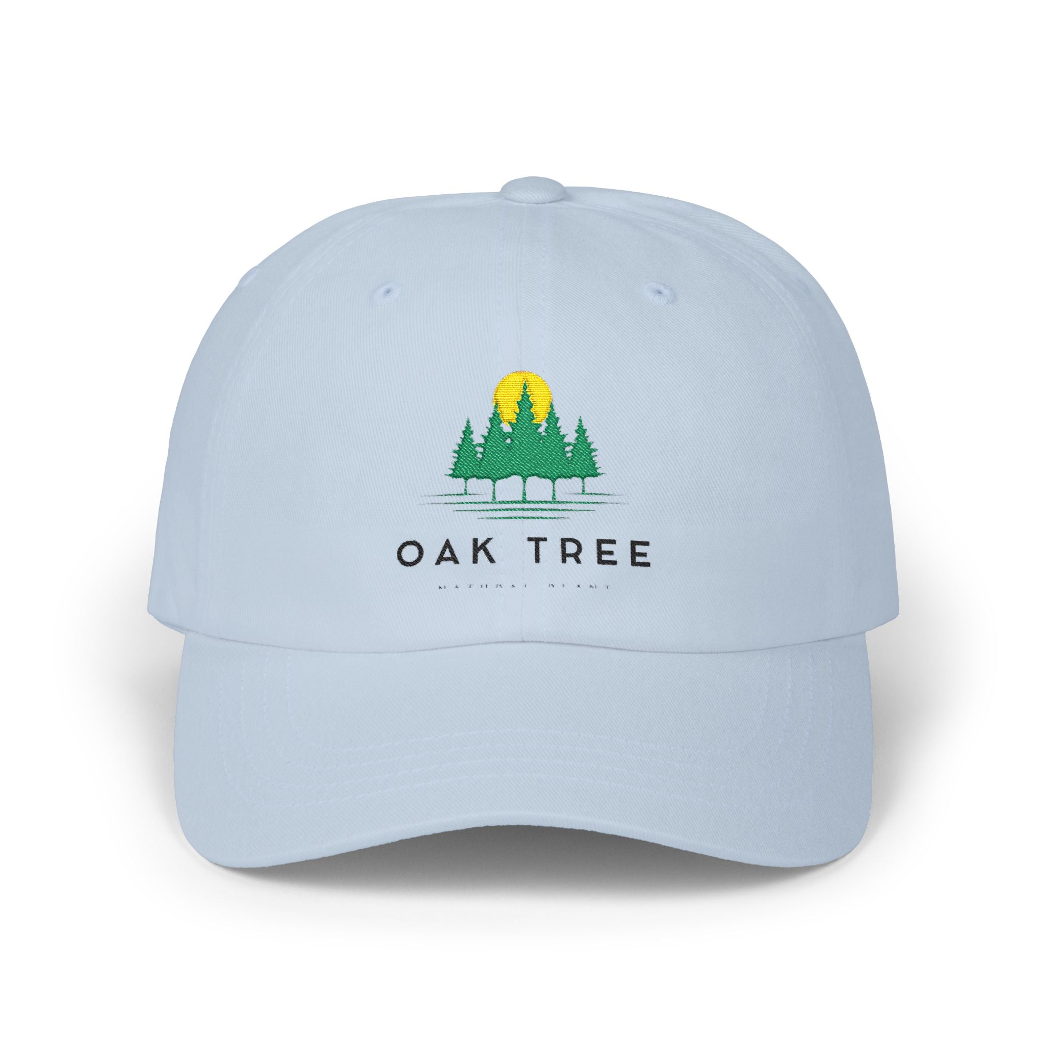 Oak Tree Dad Cap — Embroidered Forest Sunrise Baseball Hat - Creations by Chris and Carlos