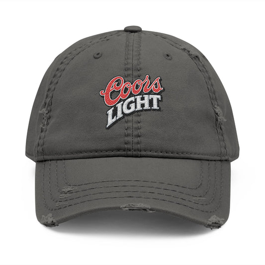 Coors Light Embroidered Distressed Dad Hat - Creations by Chris and Carlos