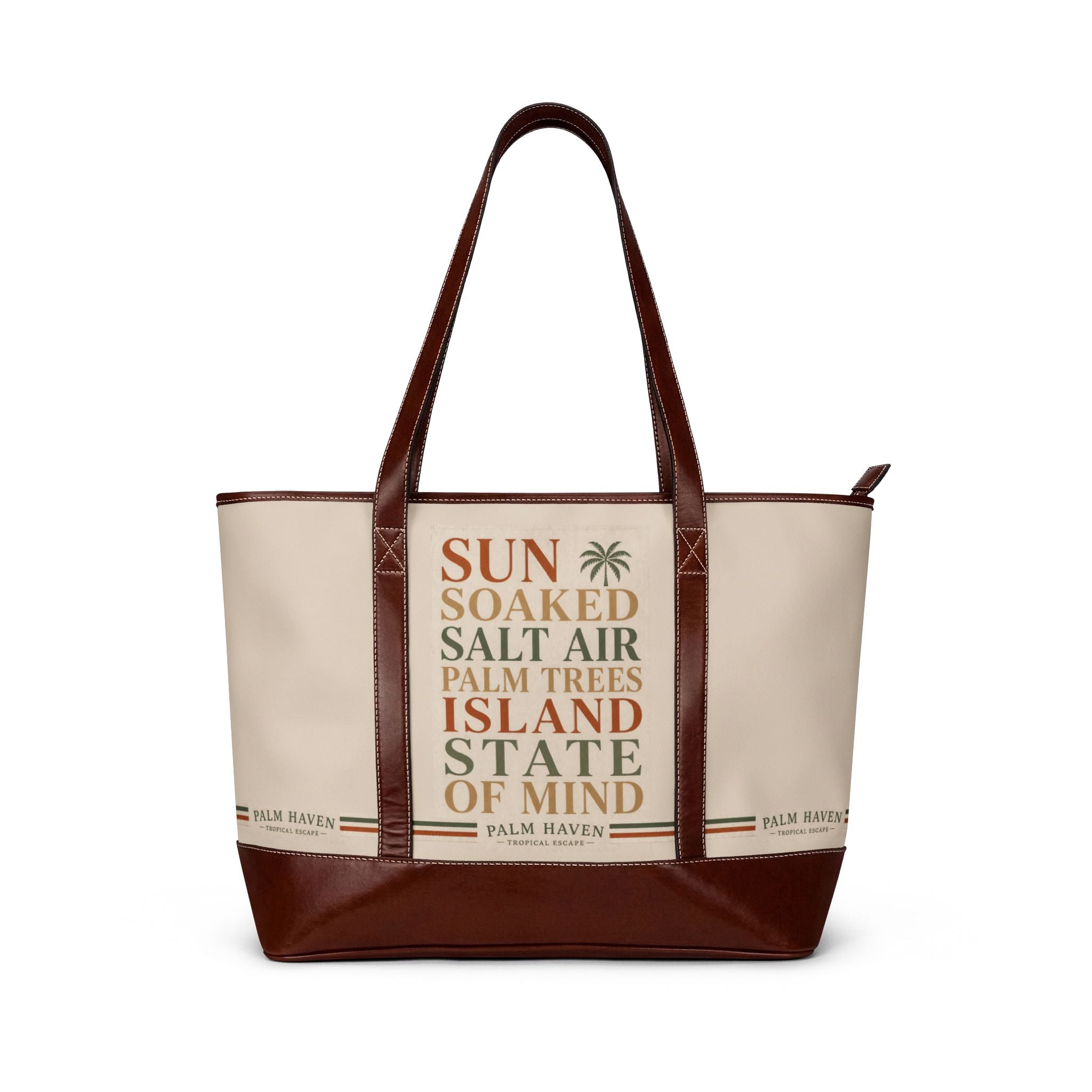 Island State of Mind Handbag – Beach Tote with 'Sun Soaked Salt Air' Design - Creations by Chris and Carlos