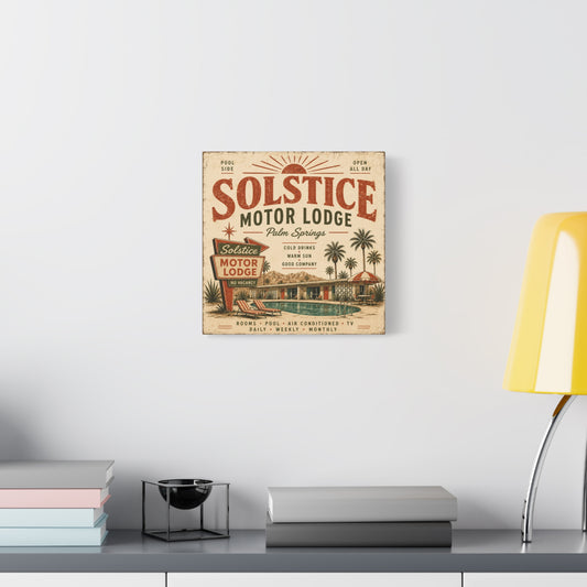 Solstice Motor Lodge Vintage Palm Springs Canvas Wall Art - Creations by Chris and Carlos