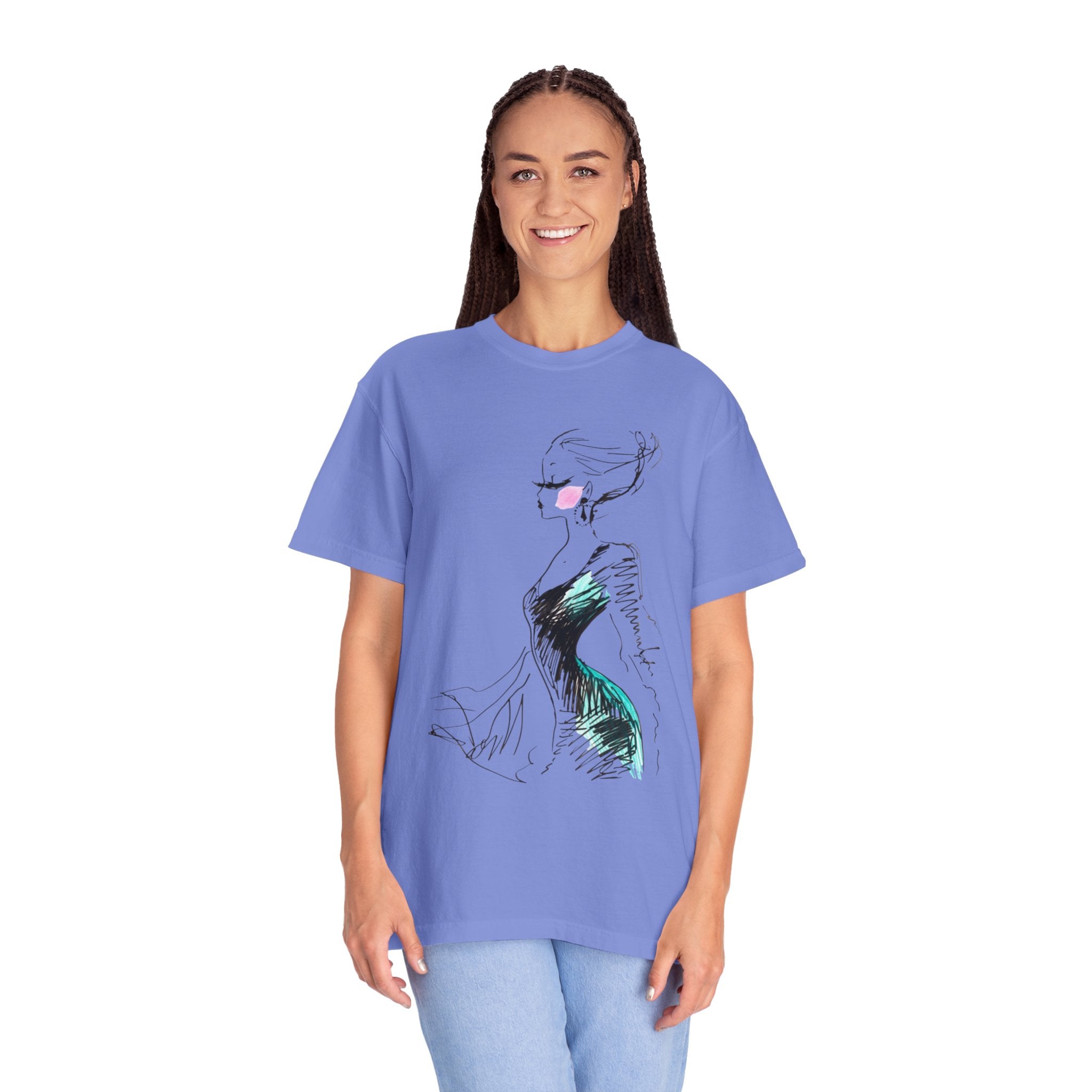 Fashion Sketch T-Shirt – Hand-Drawn Dress Illustration Tee - Creations by Chris and Carlos