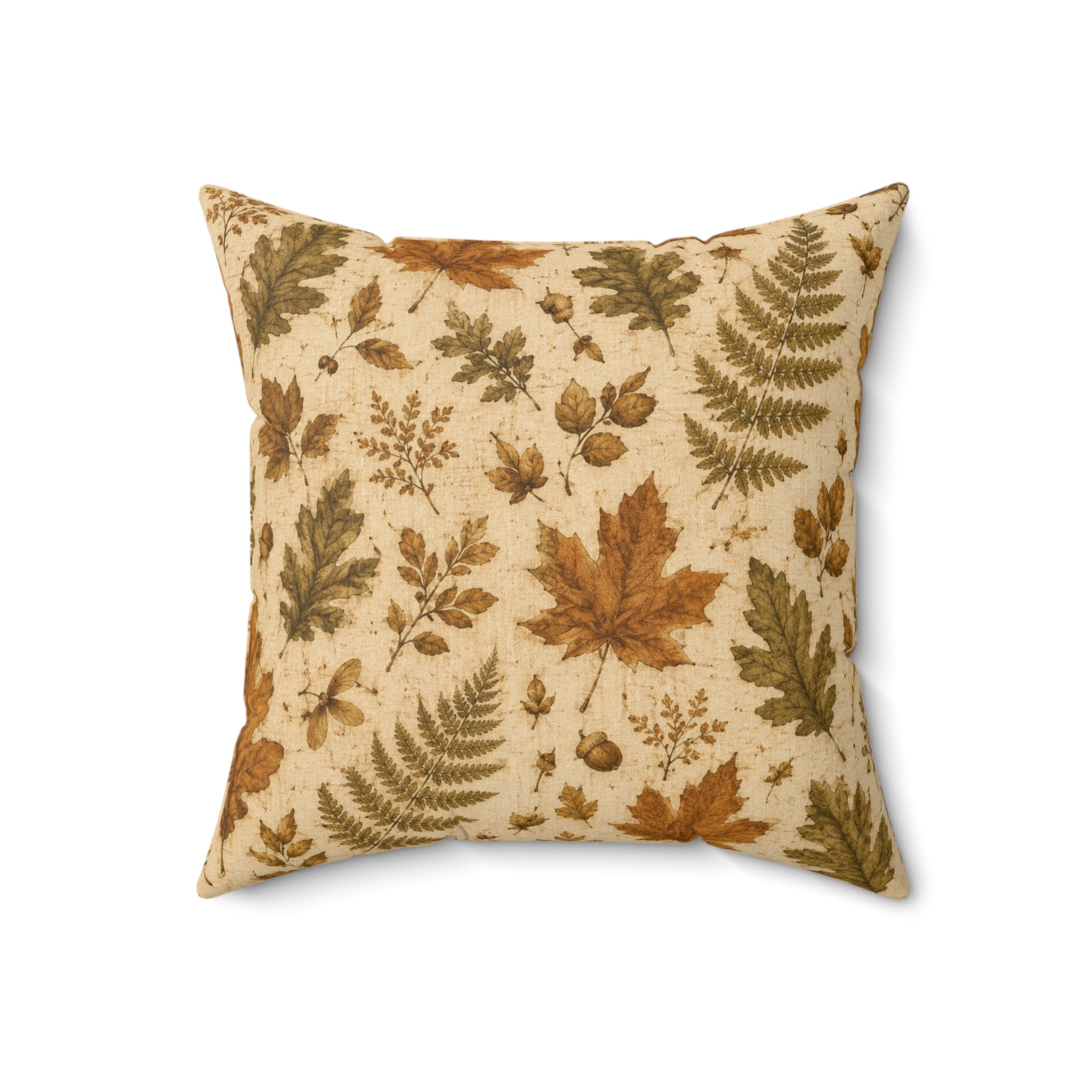 Old Soul Harvest™ Pressed Autumn Leaves Throw Pillow - Throw Pillow from Old Soul Harvest Campfire Circle