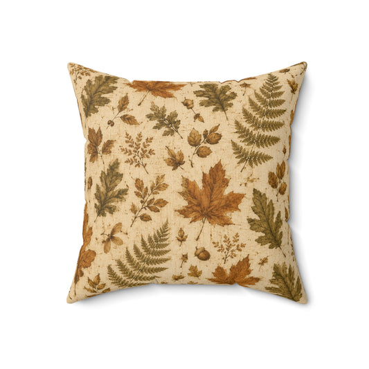 Old Soul Harvest™ Pressed Autumn Leaves Throw Pillow - Throw Pillow from the Old Soul Harvest Campfire Circle collection