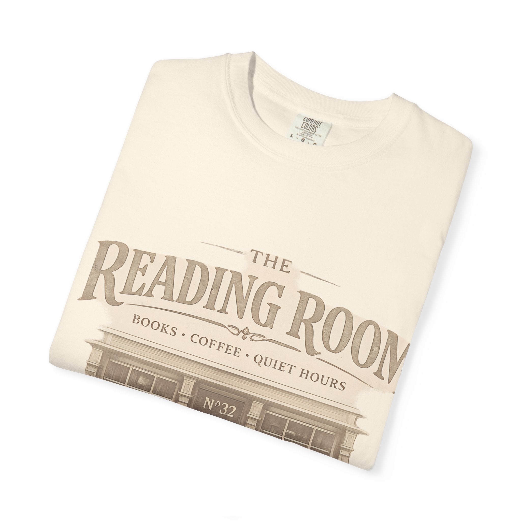 Reading Room T-Shirt – Vintage Bookshop Cafe Graphic Tee ("The Reading Room") - Creations by Chris and Carlos
