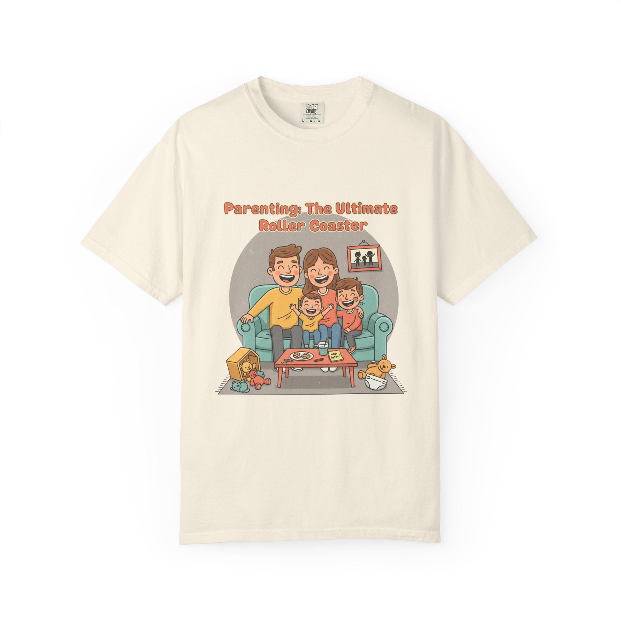 T-Shirt — "Parenting: The Ultimate Roller Coaster" Funny Retro Graphic Tee - Creations by Chris and Carlos
