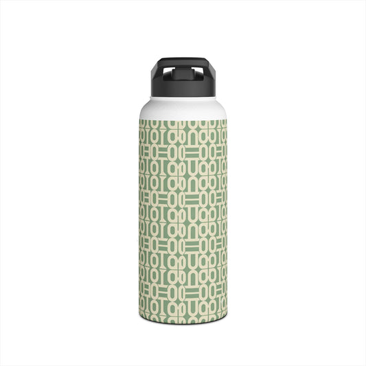 Prism Point Athletic Collection Geometric Sage Link Stainless Steel Water Bottle - Creations by Chris and Carlos