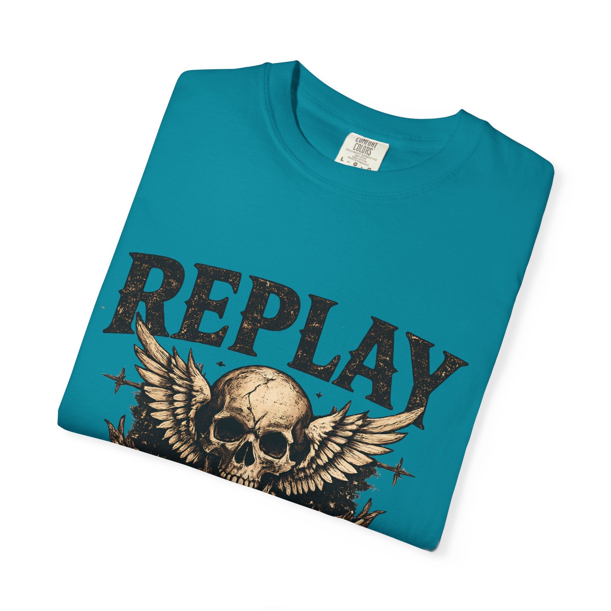 Replay Skull T-Shirt — Vintage Rock Graphic Tee - Creations by Chris and Carlos