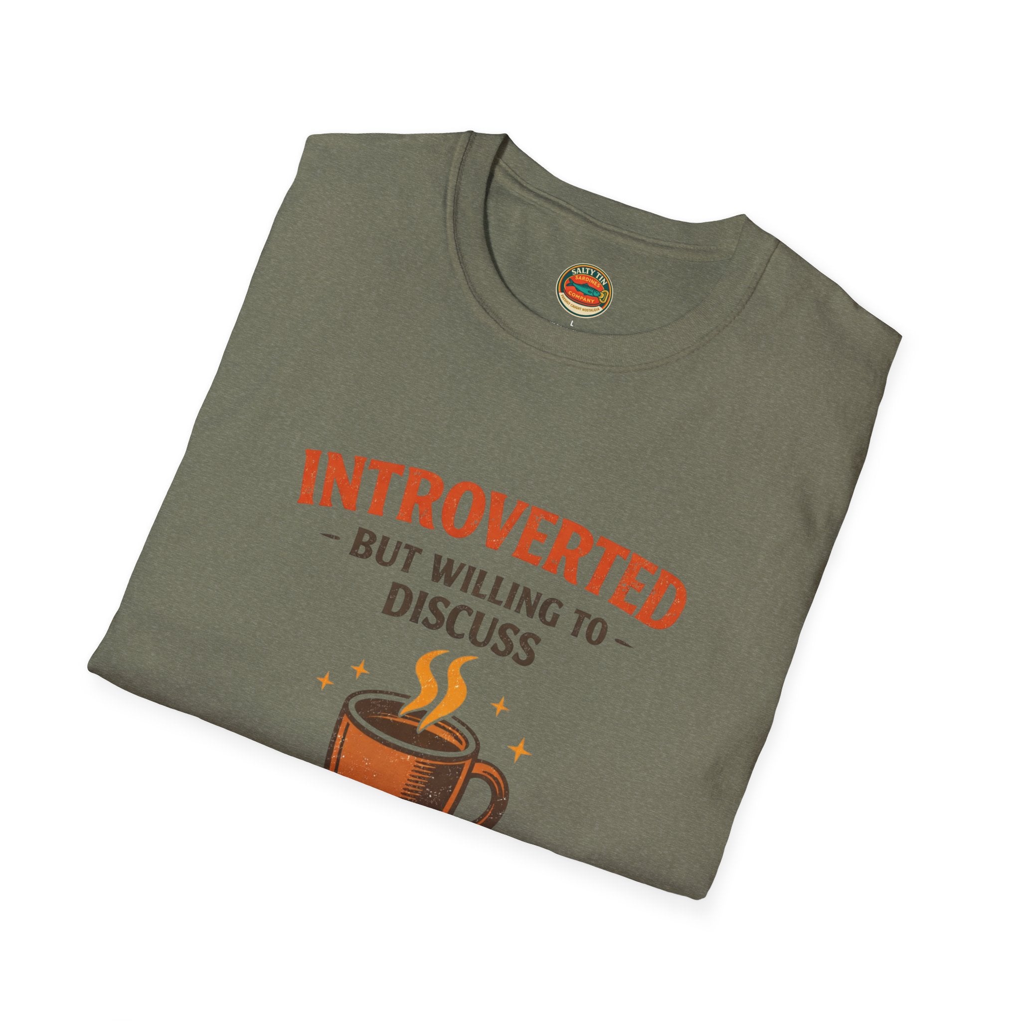 Introverted But Willing to Discuss Coffee T-Shirt - Creations by Chris and Carlos