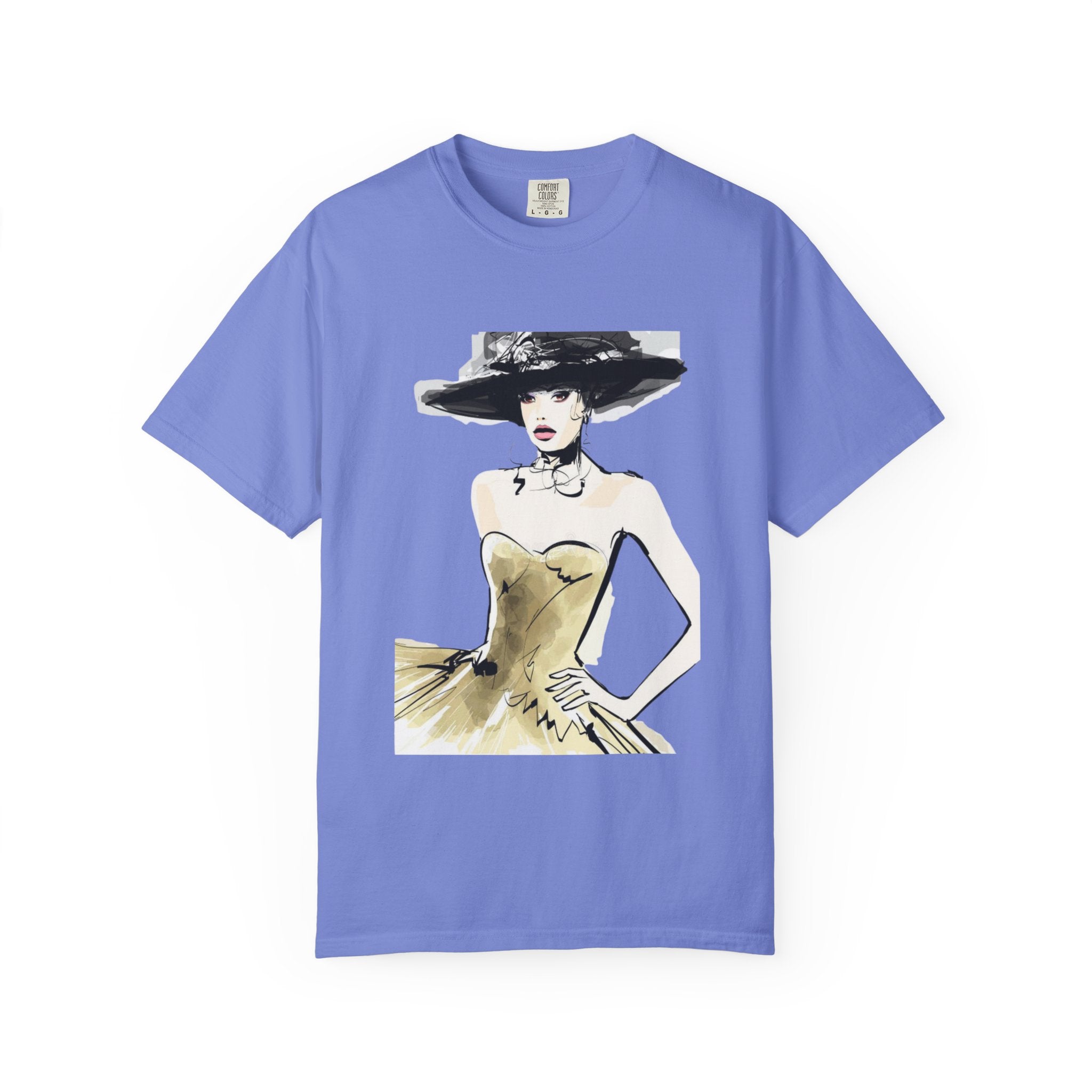 Fashion Illustration Tee — Vintage Chic Lady Graphic T-Shirt - Creations by Chris and Carlos
