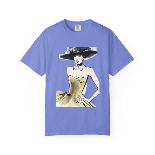 Fashion Illustration Tee — Vintage Chic Lady Graphic T-Shirt - Creations by Chris and Carlos