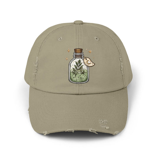 Old Soul Apothecary Distressed Black Cap — Mushroom & Herb Bottle Patch - Creations by Chris and Carlos
