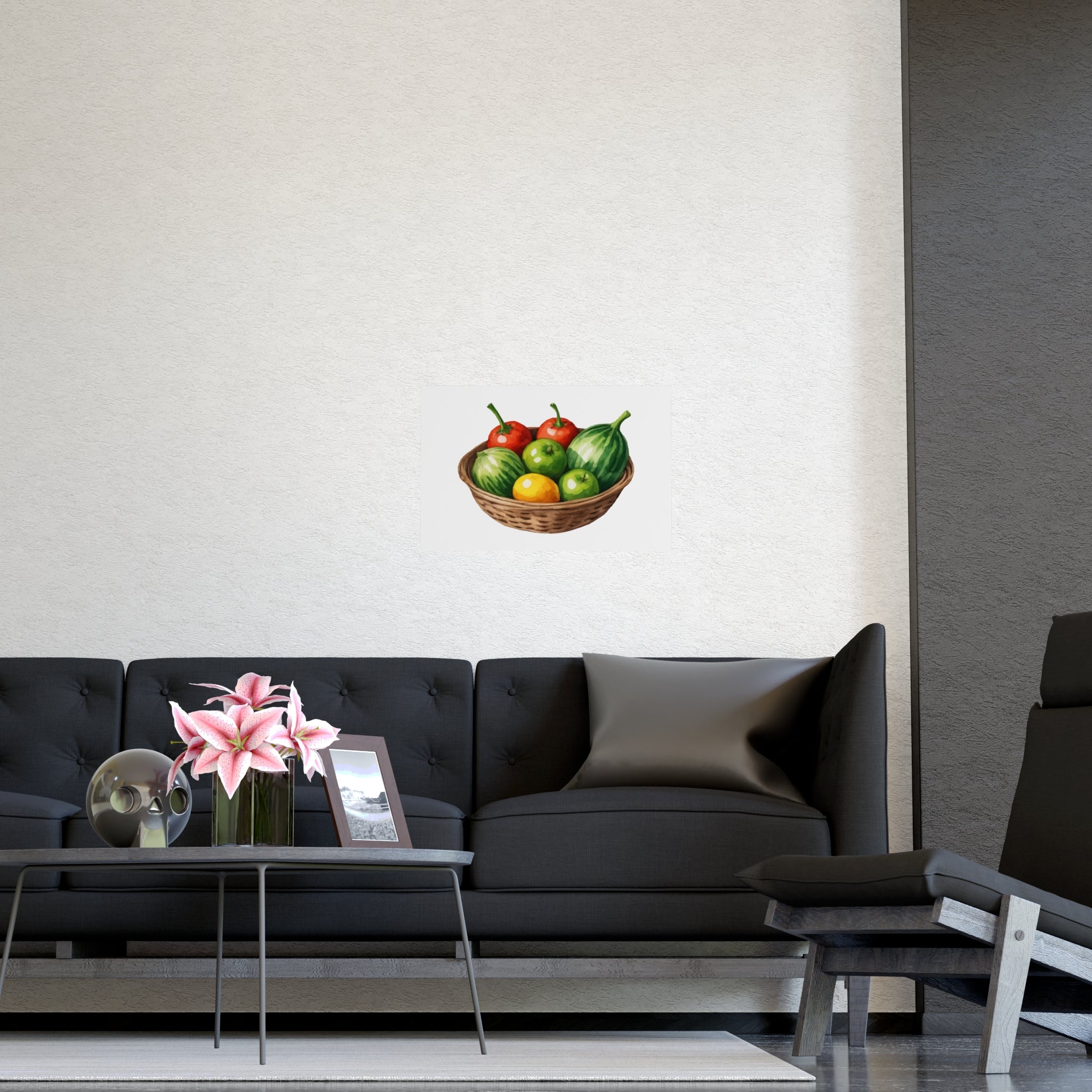Fruit Basket Matte Poster — Watercolor Kitchen Wall Art - Creations by Chris and Carlos