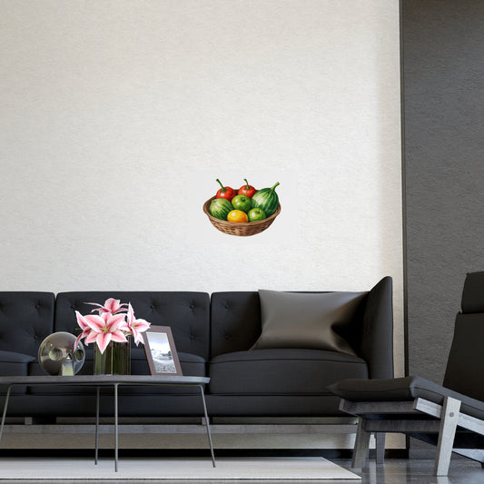 Fruit Basket Matte Poster — Watercolor Kitchen Wall Art - Creations by Chris and Carlos