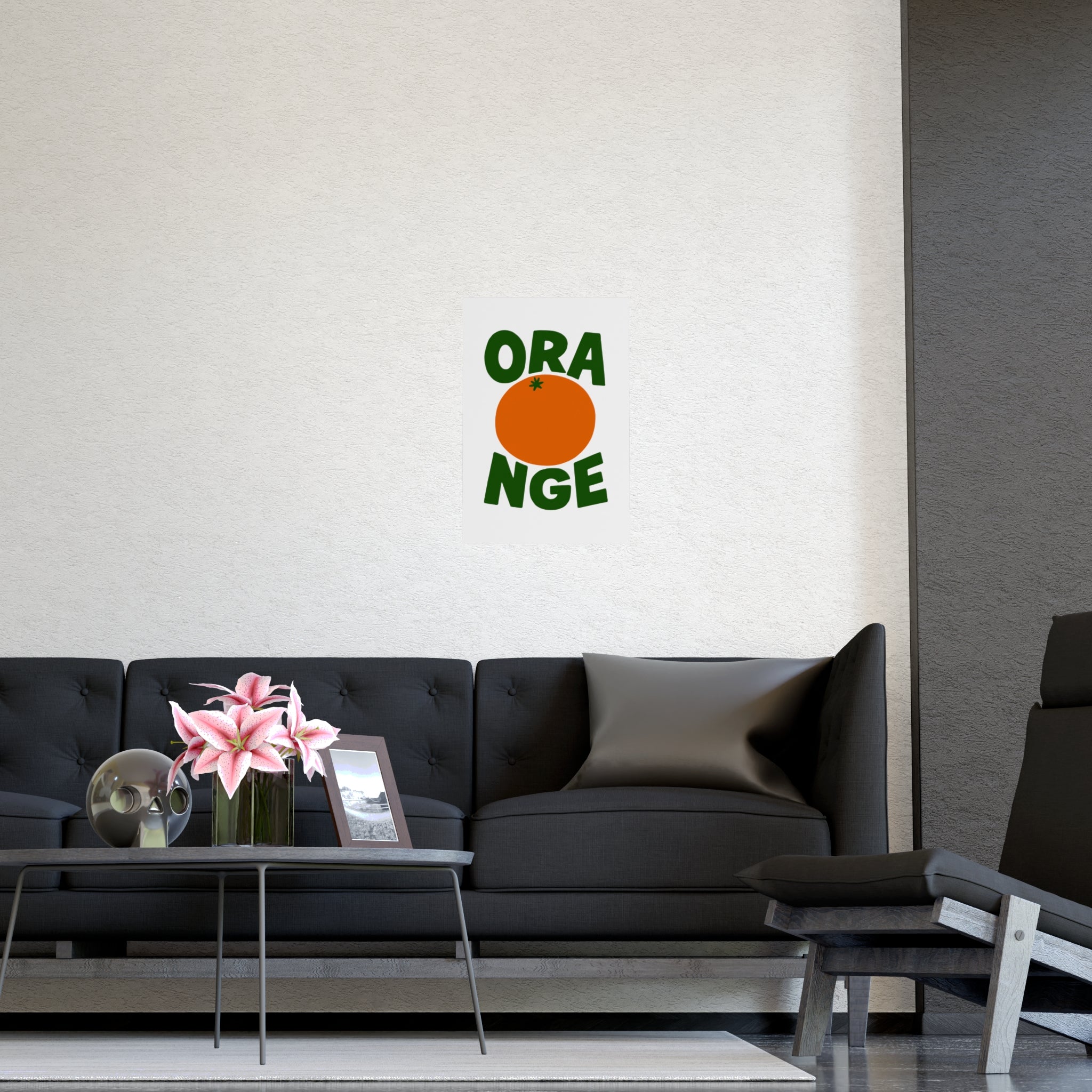 Orange Graphic Poster — Retro Fruit Wall Art Print - Creations by Chris and Carlos