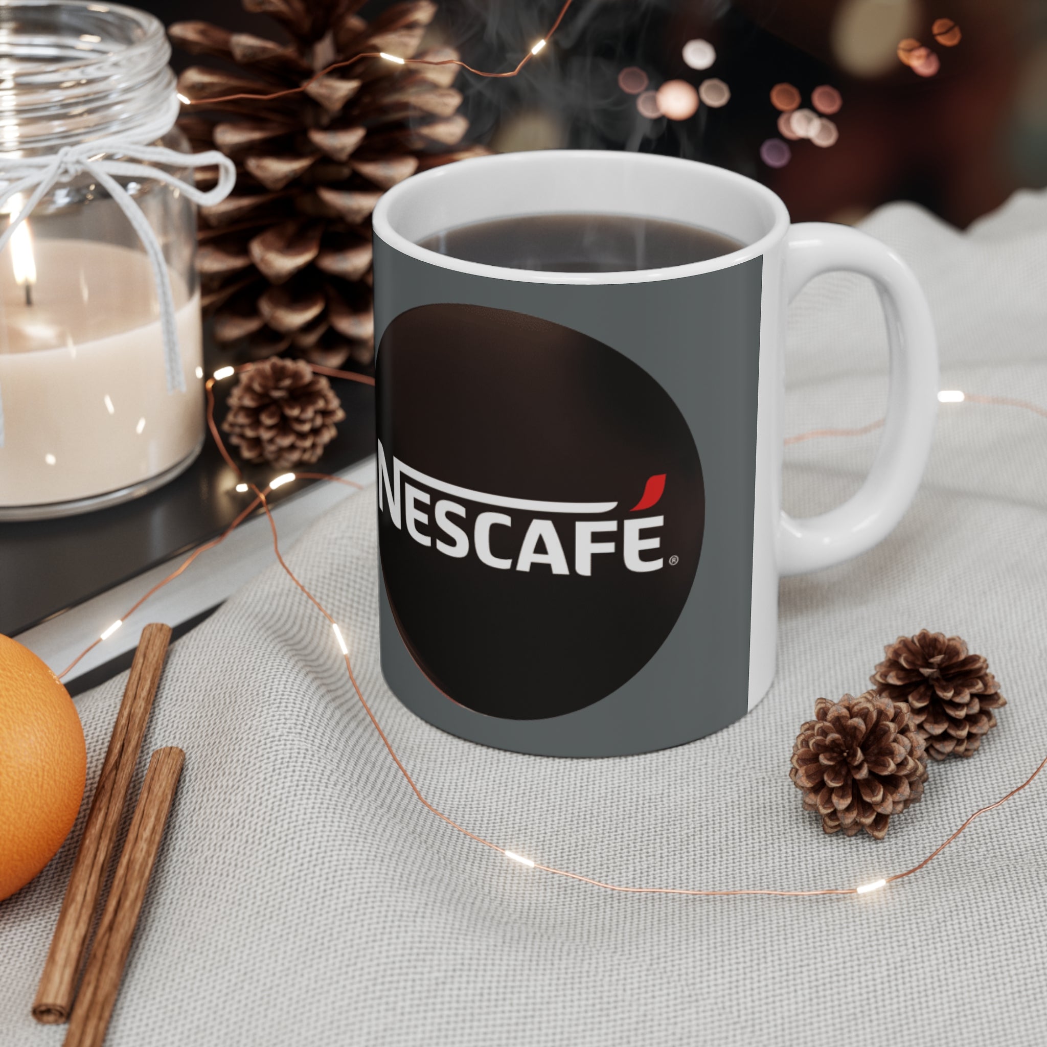 Nescafe Coffee- White Ceramic Mug - Creations by Chris and Carlos