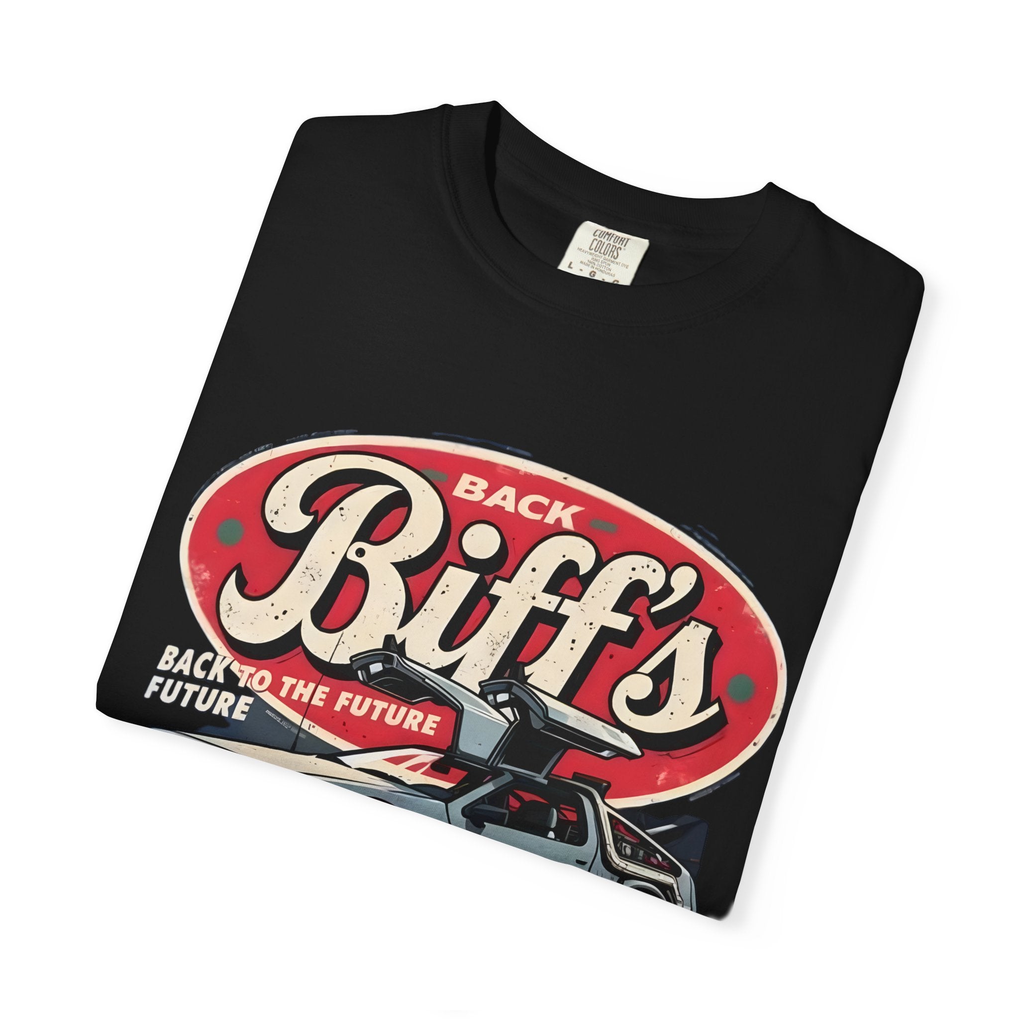 Biff's Automotive Detailing T-Shirt — Back to the Future DeLorean Graphic - Creations by Chris and Carlos