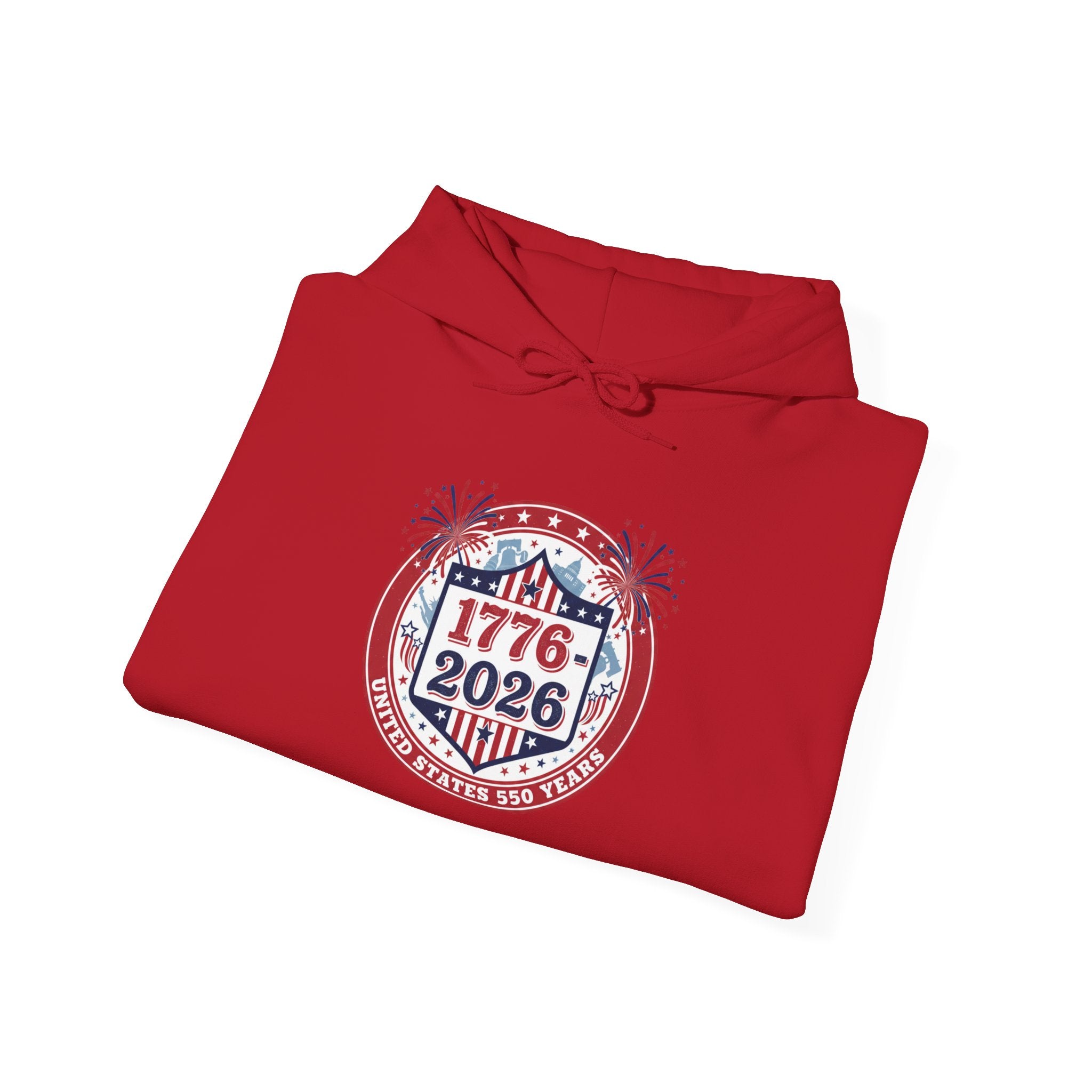 Hoodie - 1776–2026 Patriotic Anniversary Hoodie (Stars & Stripes Emblem) - Creations by Chris and Carlos