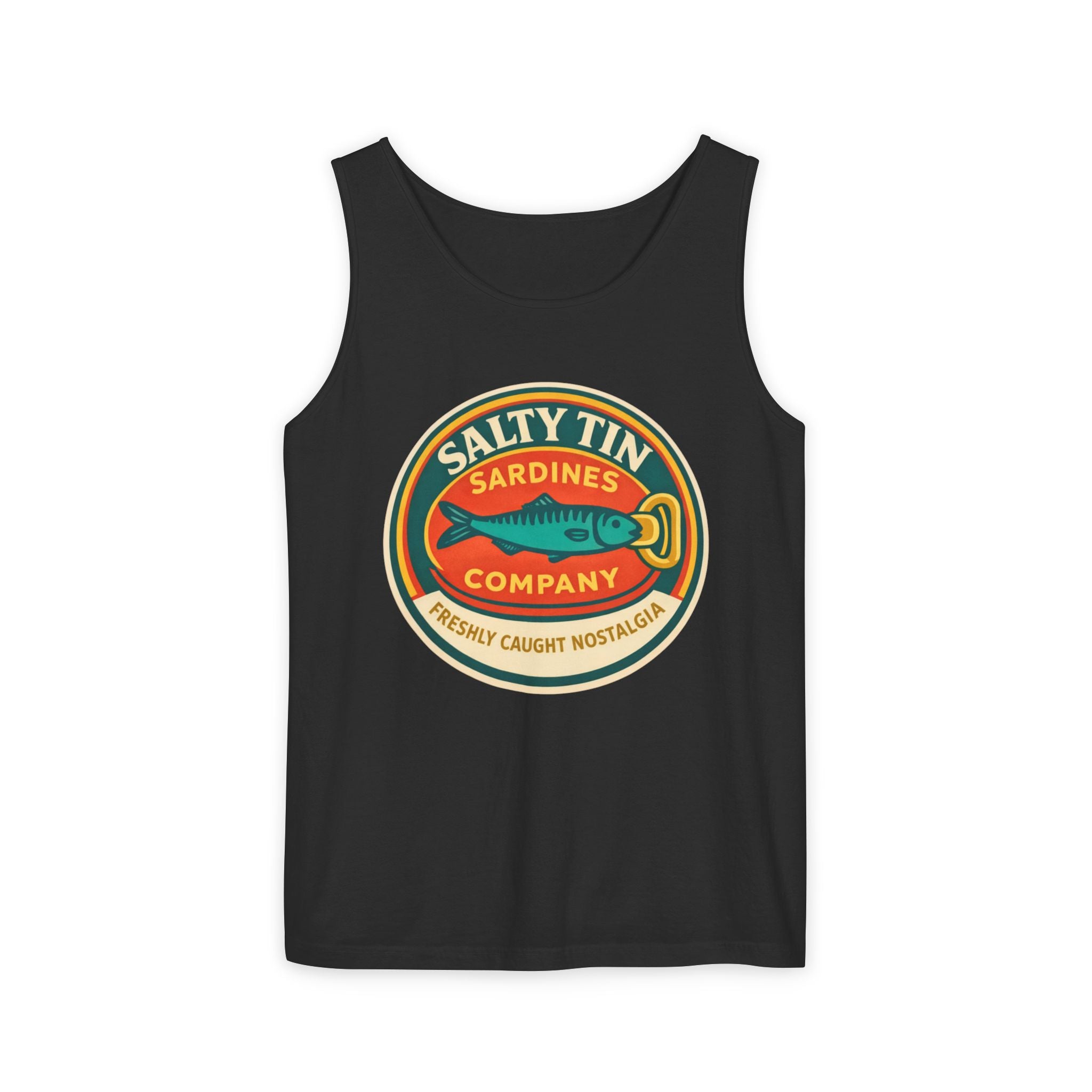 Salty Tin Sardines Vintage Logo Tank Top - Creations by Chris and Carlos