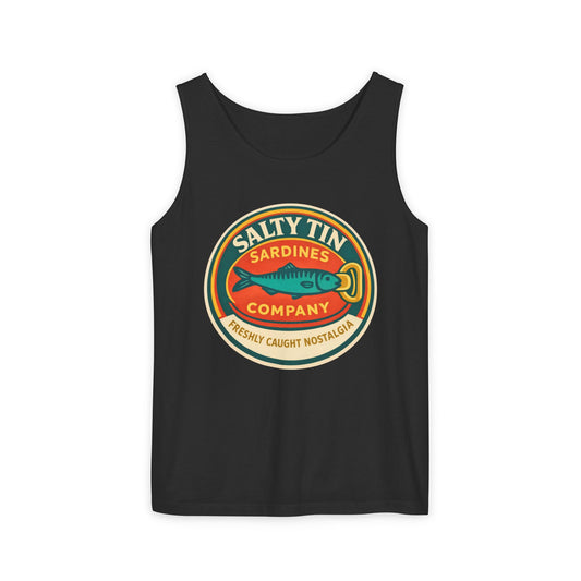 Salty Tin Sardines Vintage Logo Tank Top - Creations by Chris and Carlos