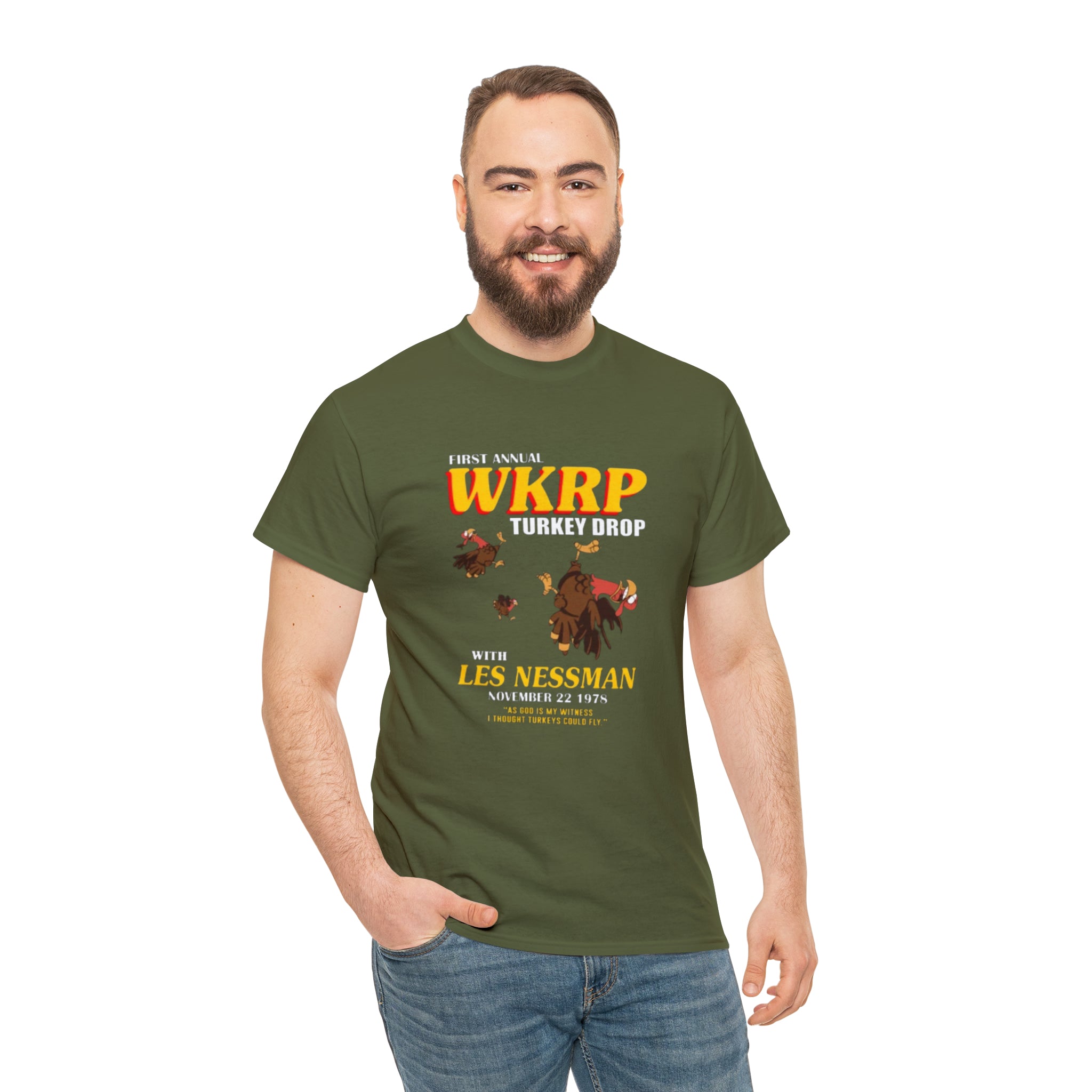 WKRP 70's TV Show- Unisex Heavy Cotton T-Shirt - Creations by Chris and Carlos