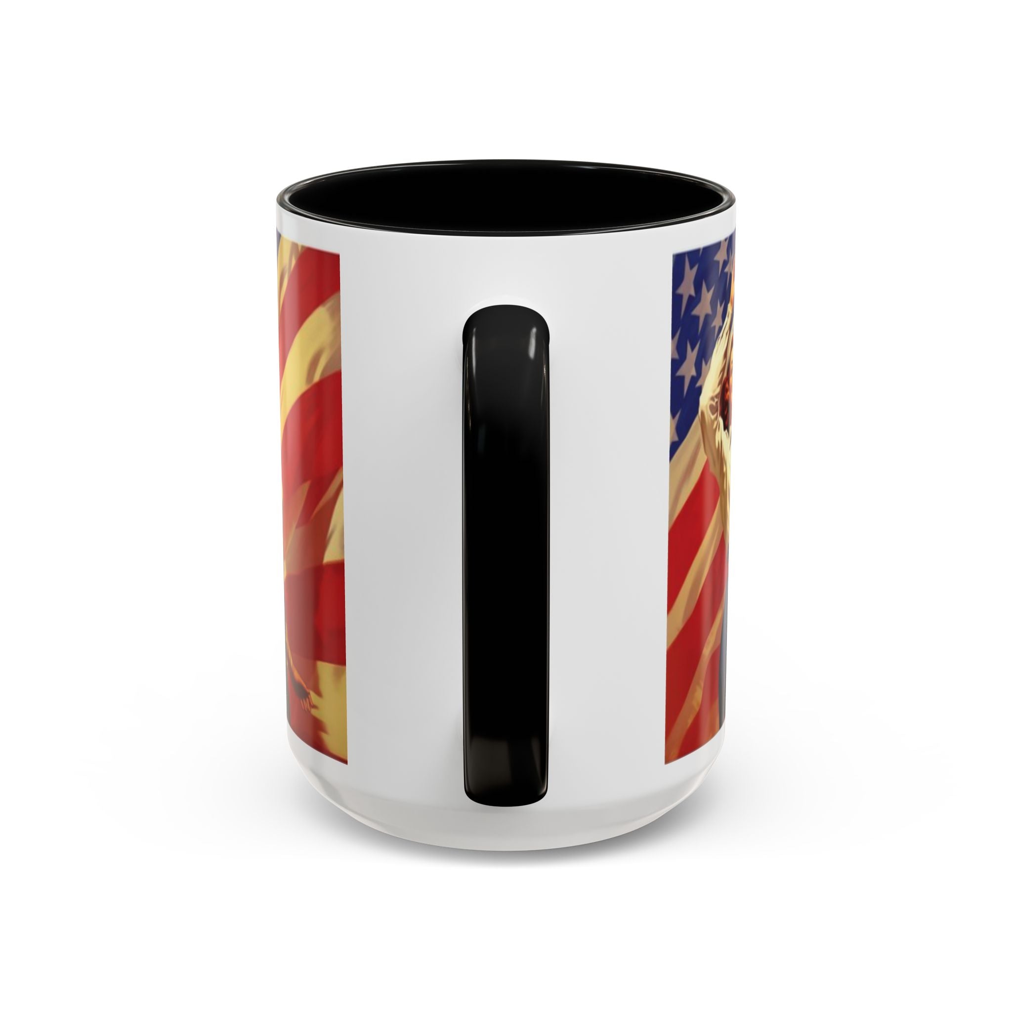 Patriotic Pin-Up Coffee Mug — Vintage American Flag Accent (11/15 oz) - Creations by Chris and Carlos