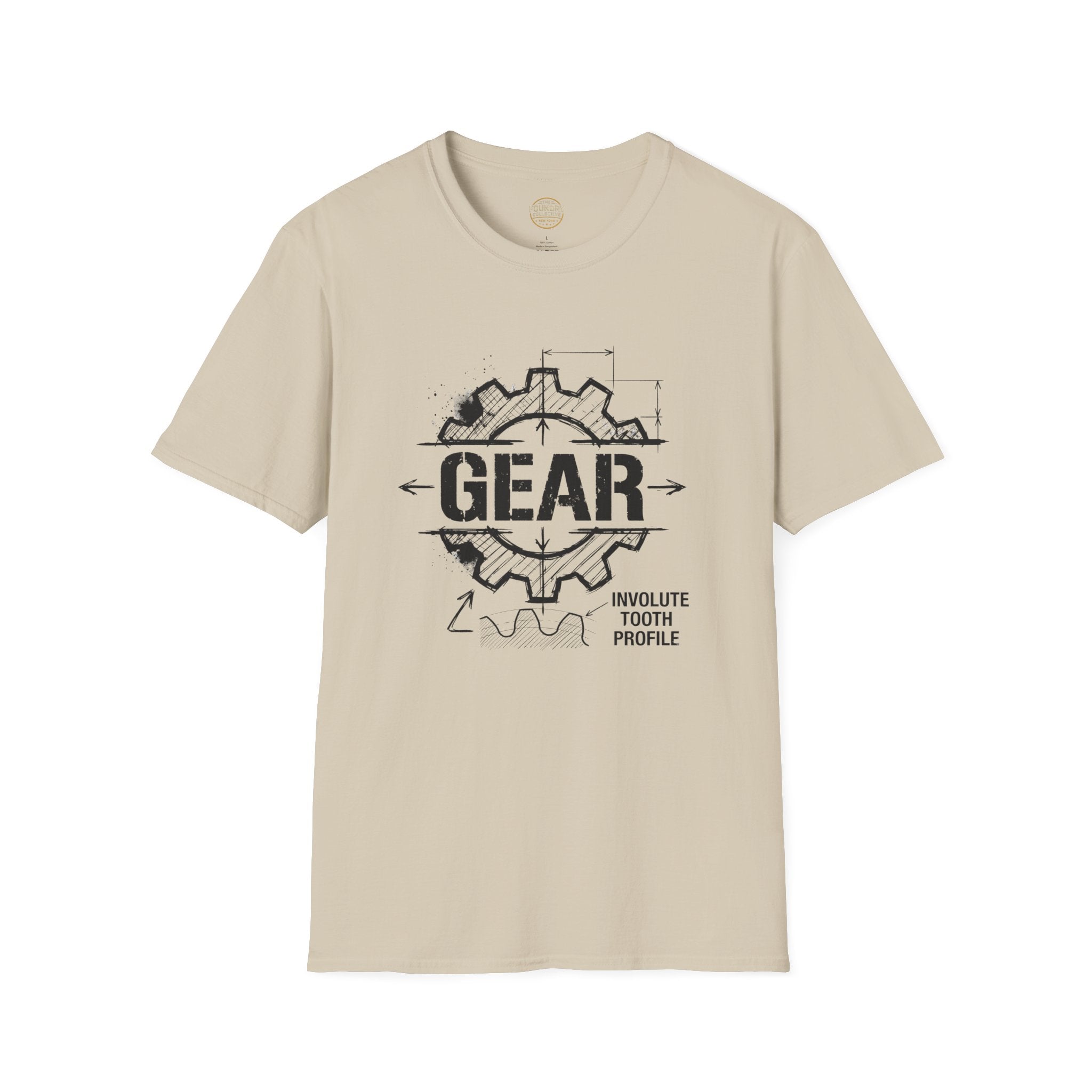 The Foundry Collective Gear Blueprint T-Shirt — Mechanical Engineering Sketch Tee - Creations by Chris and Carlos