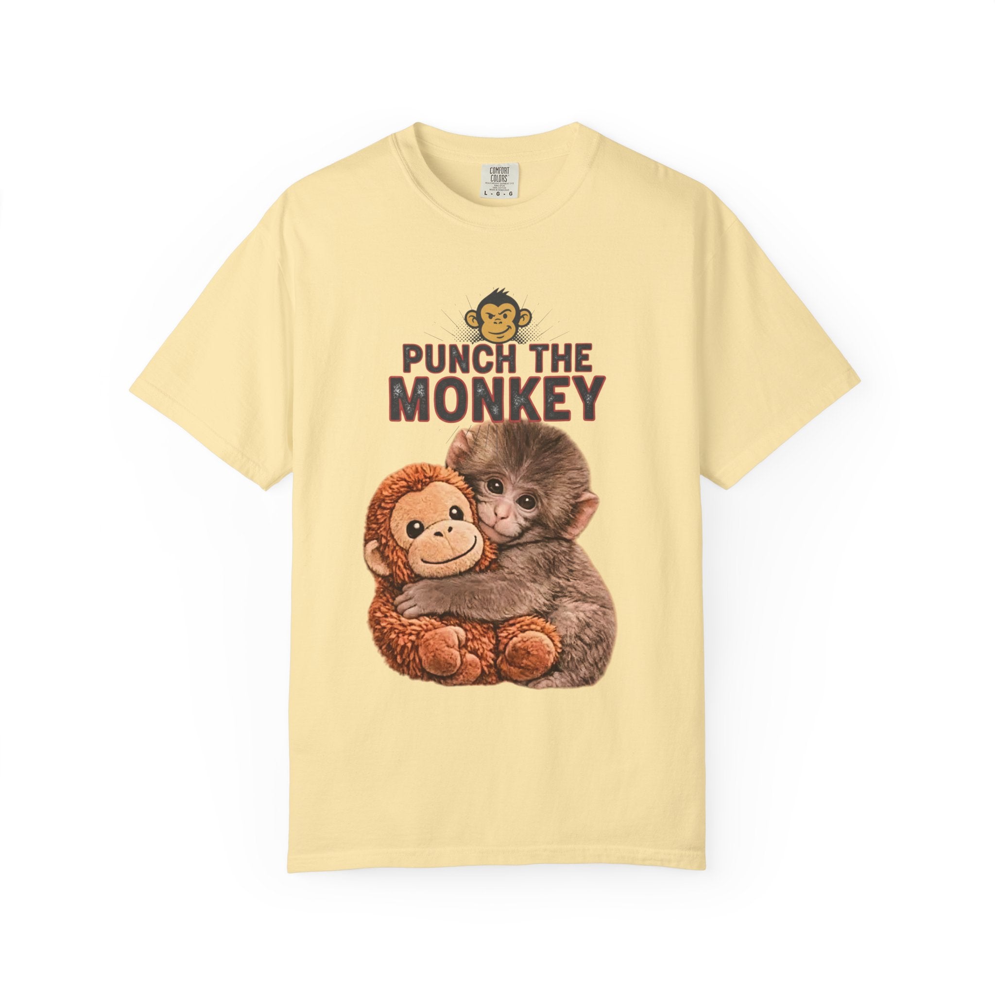 Punch the Monkey T-Shirt — Cute Baby Monkey with Plush Toy Graphic - Creations by Chris and Carlos