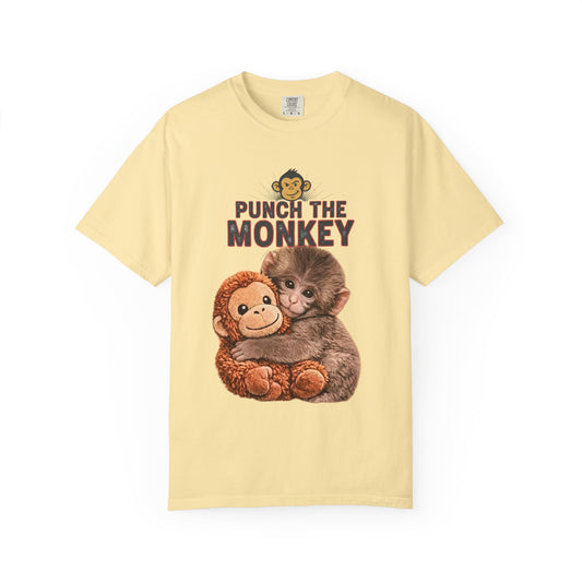 Punch the Monkey T-Shirt — Cute Baby Monkey with Plush Toy Graphic - Creations by Chris and Carlos