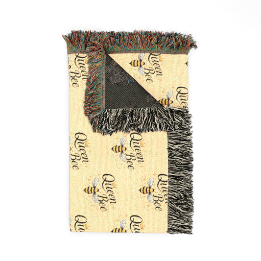Queen Bee Woven Blanket – Cozy Floral Honeycomb Throw - Creations by Chris and Carlos