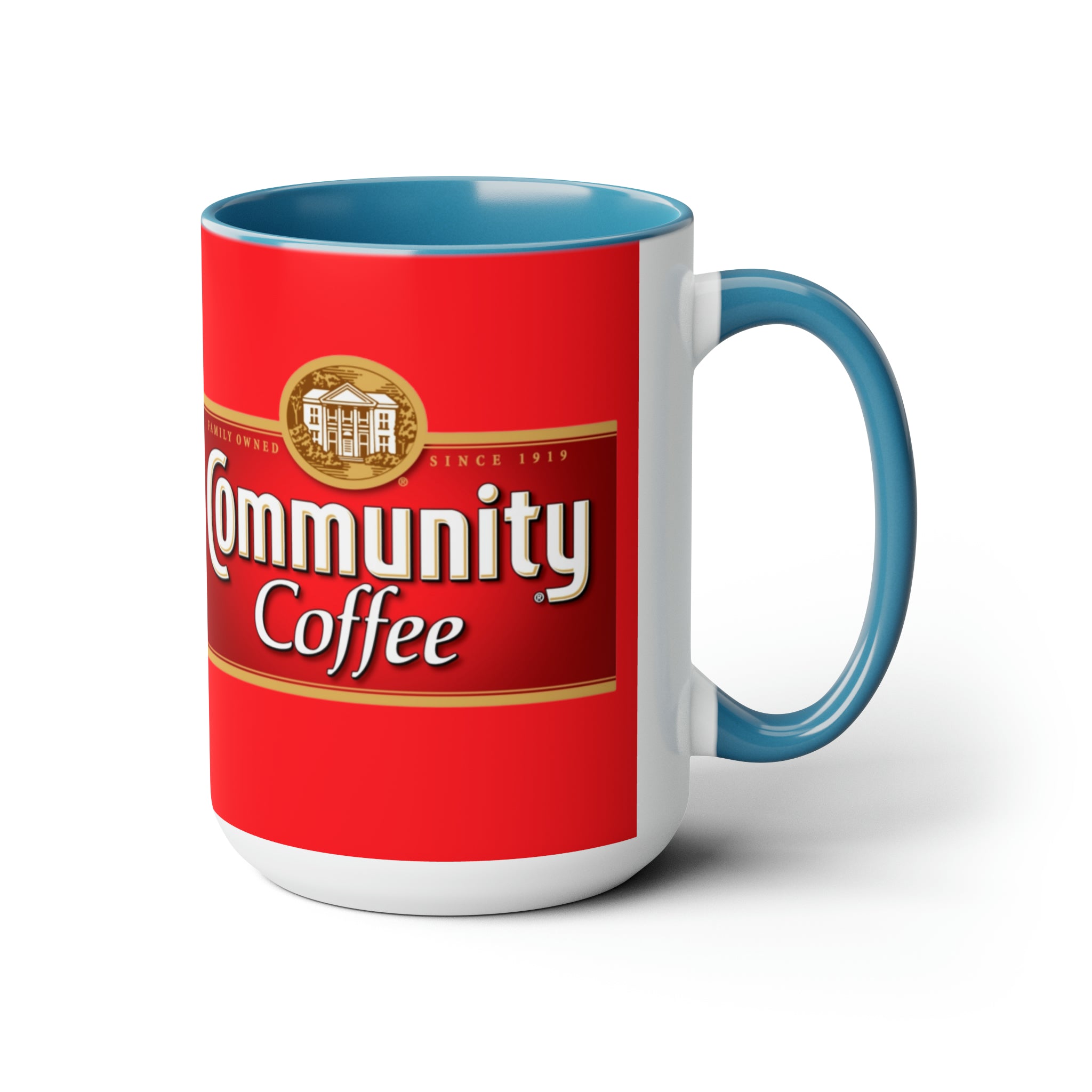 Community Coffee- jcWhite Ceramic Mug - Creations by Chris and Carlos