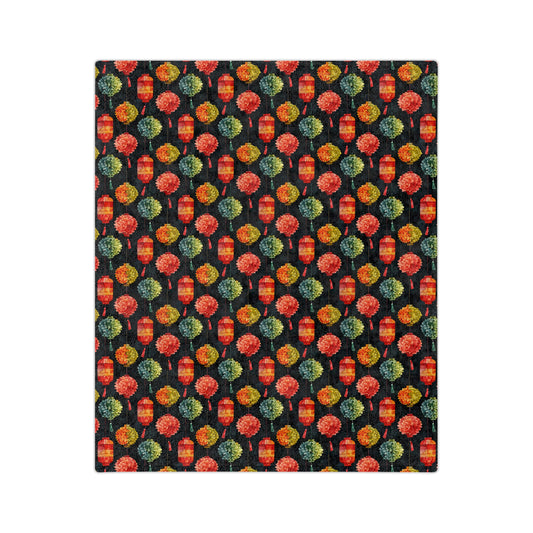 Sol y Alegría (Sun and Joy) Collection-Lanterns Velveteen Blanket - Creations by Chris and Carlos