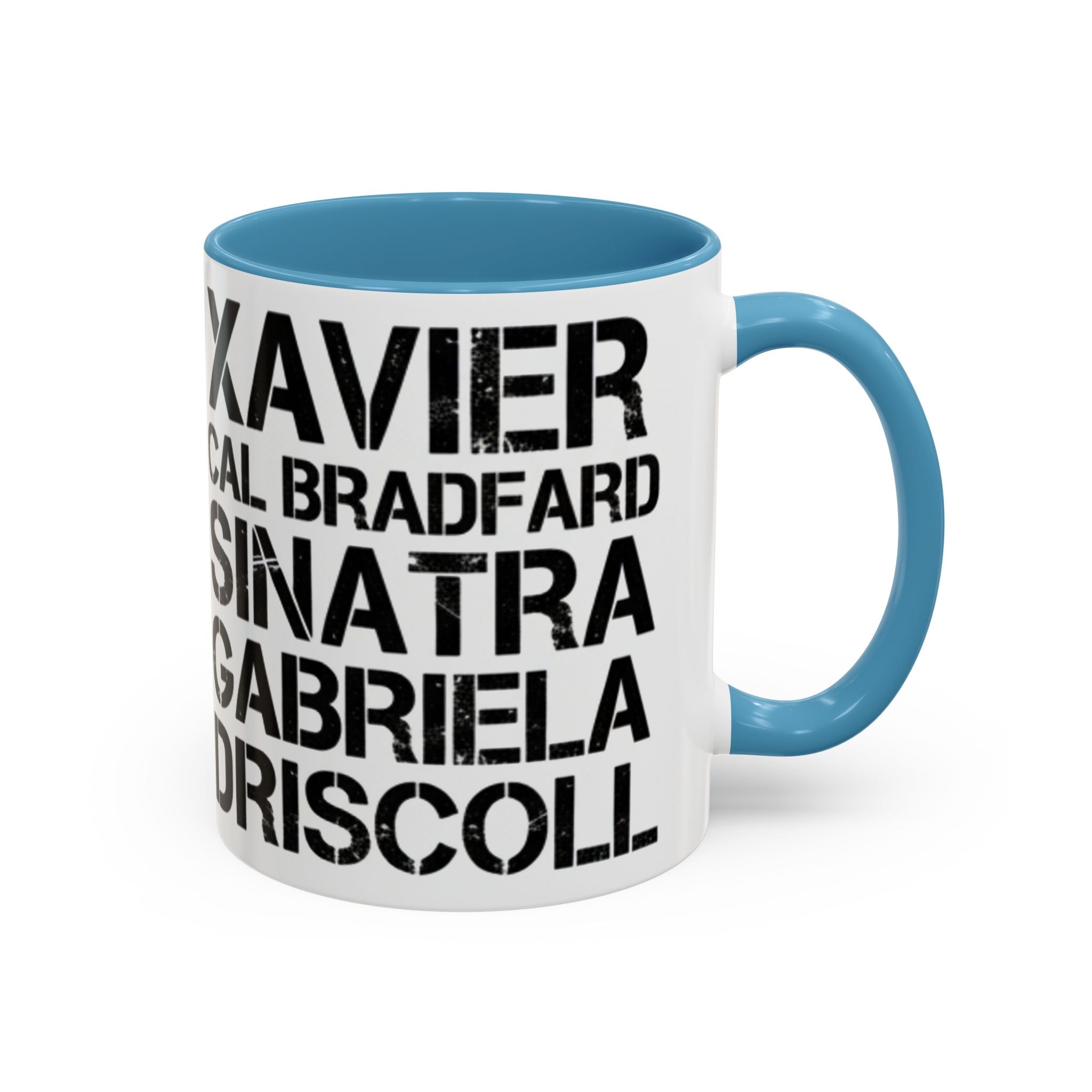 Paradise TV Show Typography Names Accent Coffee Mug — Bold Black Name List Design (11/15oz) - Creations by Chris and Carlos