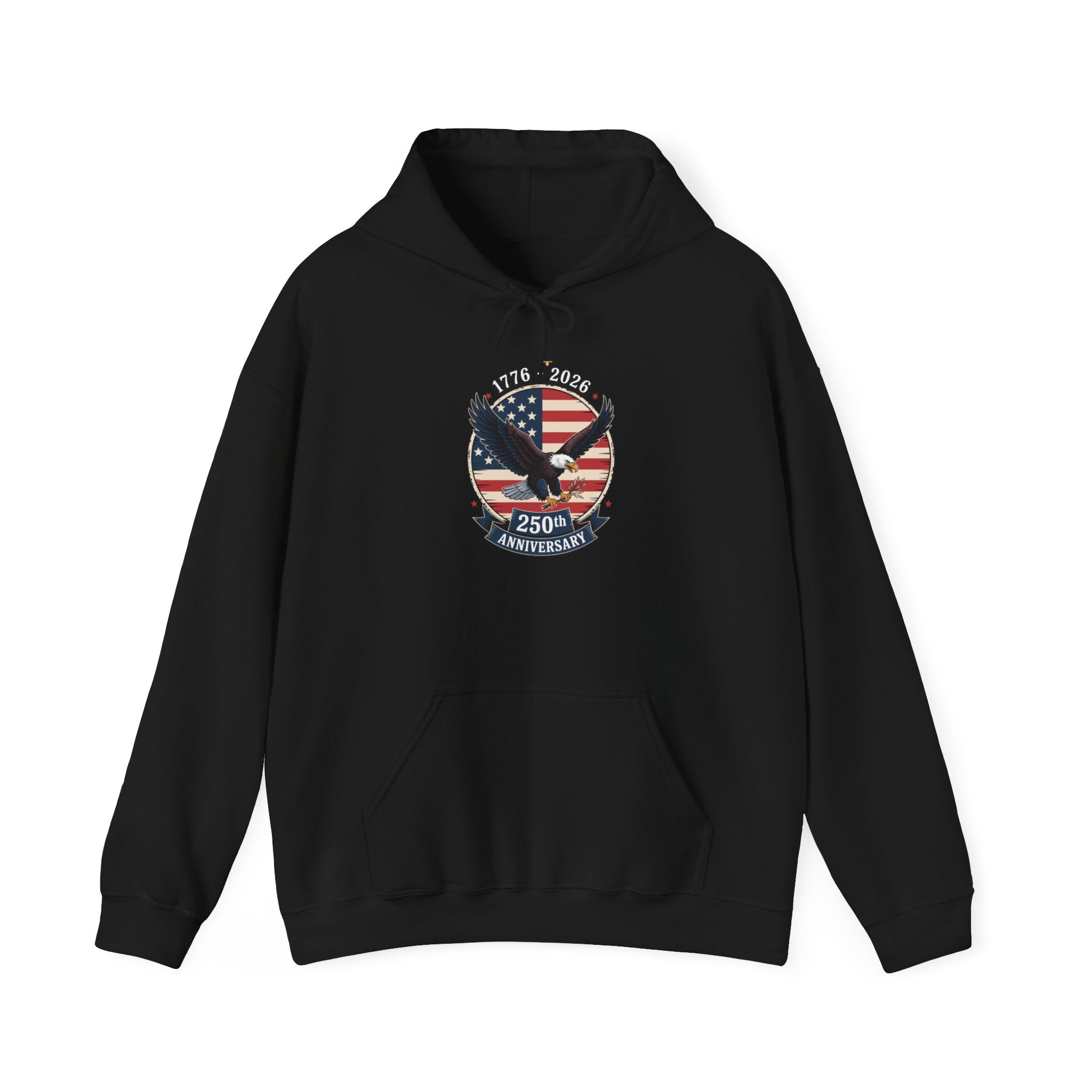 American Eagle Crest Hoodie – 250th Anniversary USA Flag Design - Creations by Chris and Carlos