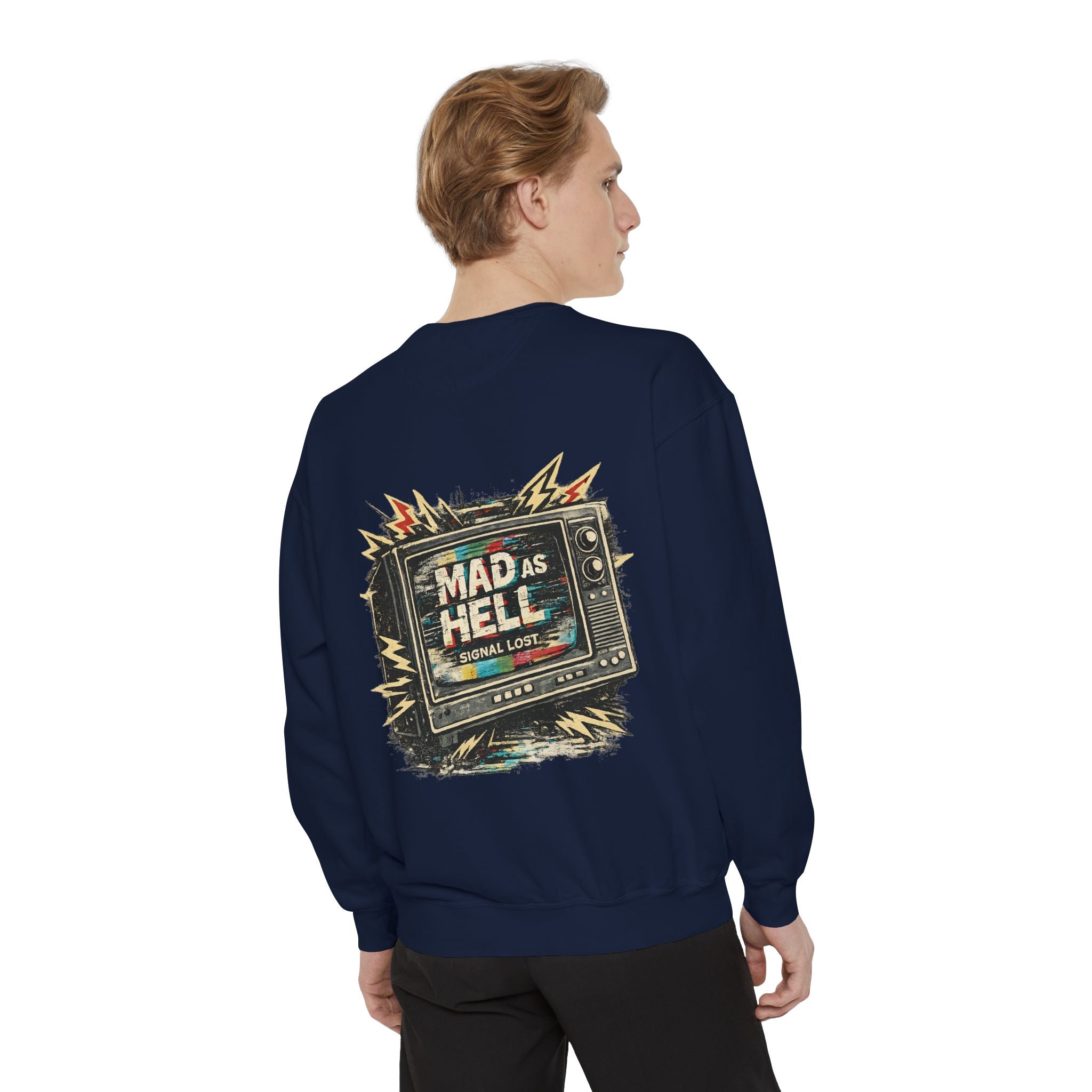 Mad As Hell TV Network Sweatshirt — Vintage Protest Graphic Crewneck - Creations by Chris and Carlos