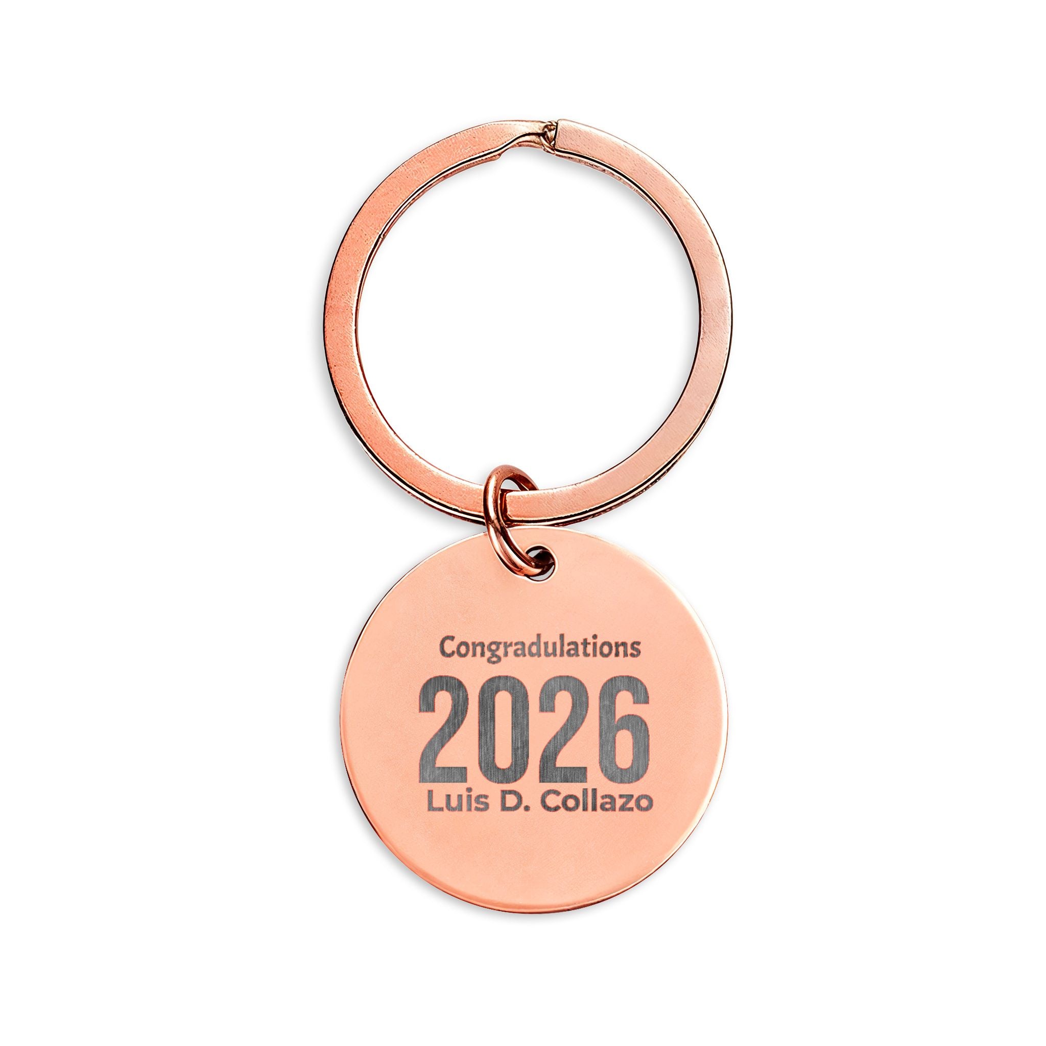2026 Graduation Stainless Steel Round Keychain — Engraved 'Congratulations 2026' Keepsake - Creations by Chris and Carlos