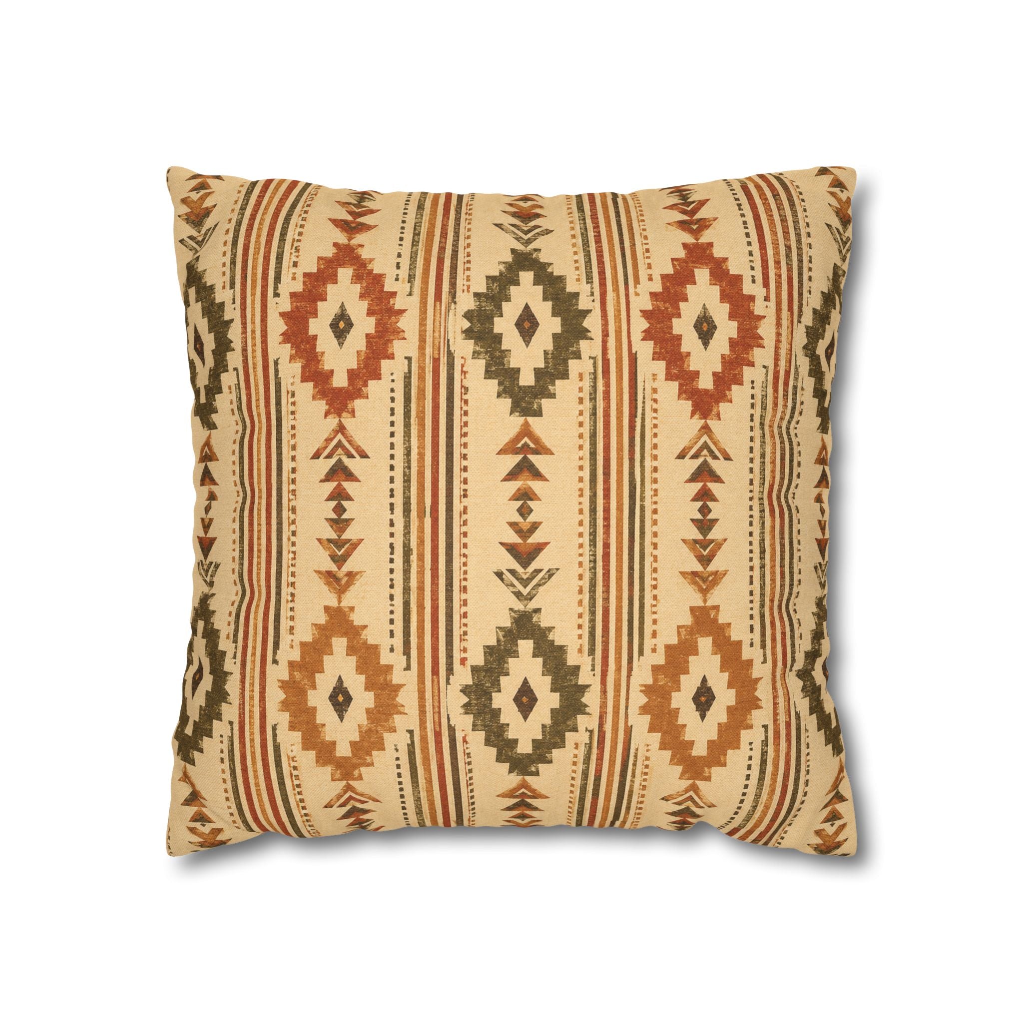 Southwestern Geometric Throw Pillowcase — Aztec Diamond Pattern - Creations by Chris and Carlos