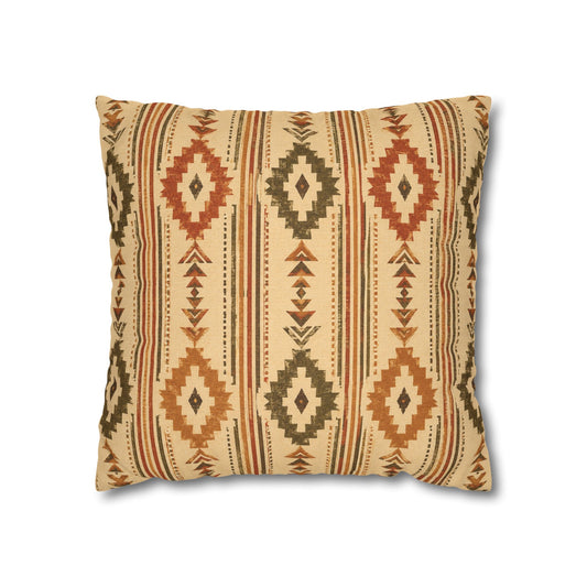 Southwestern Geometric Throw Pillowcase — Aztec Diamond Pattern - Creations by Chris and Carlos