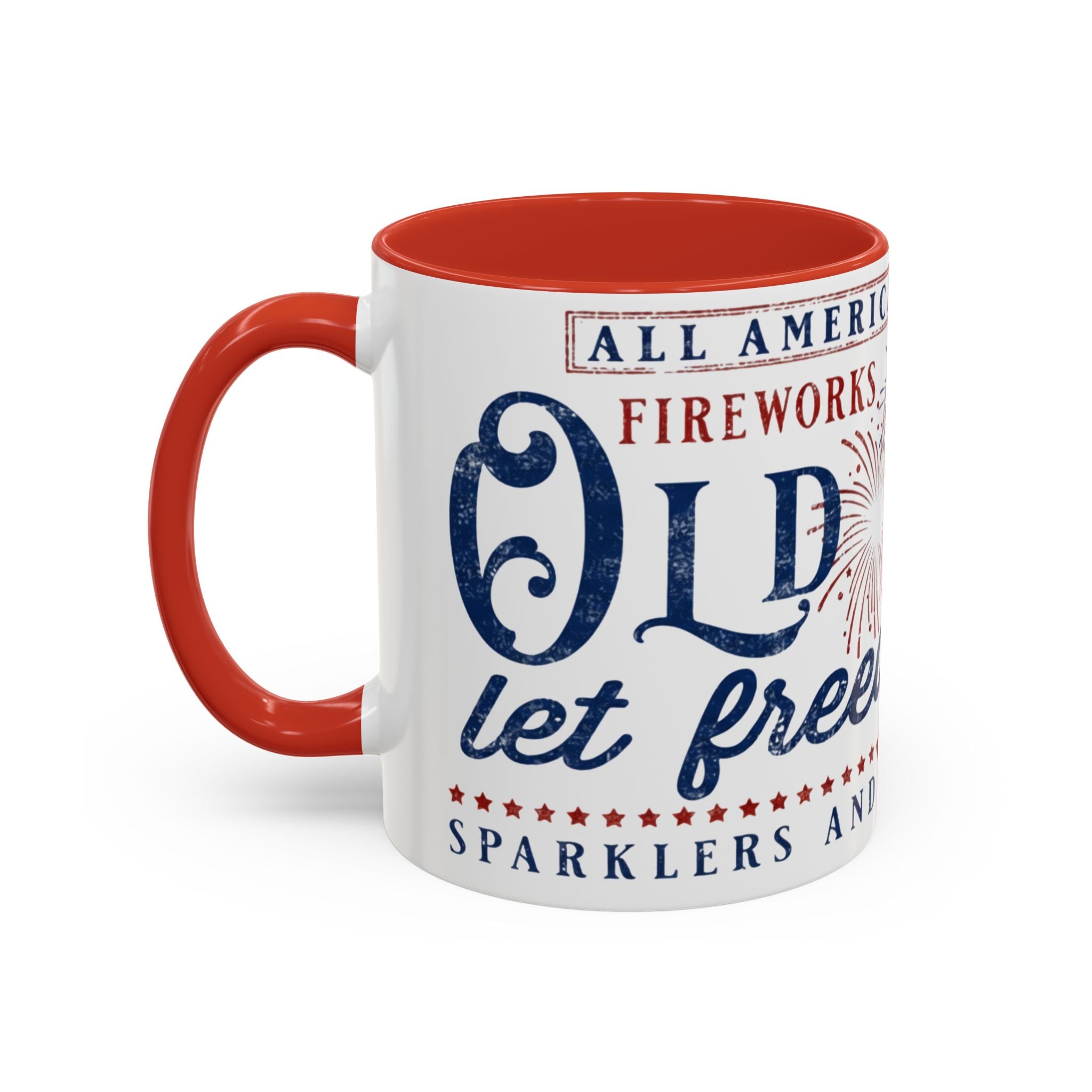 Patriotic 'Land of Glory' Accent Coffee Mug – Vintage 4th of July Americana Design - Creations by Chris and Carlos