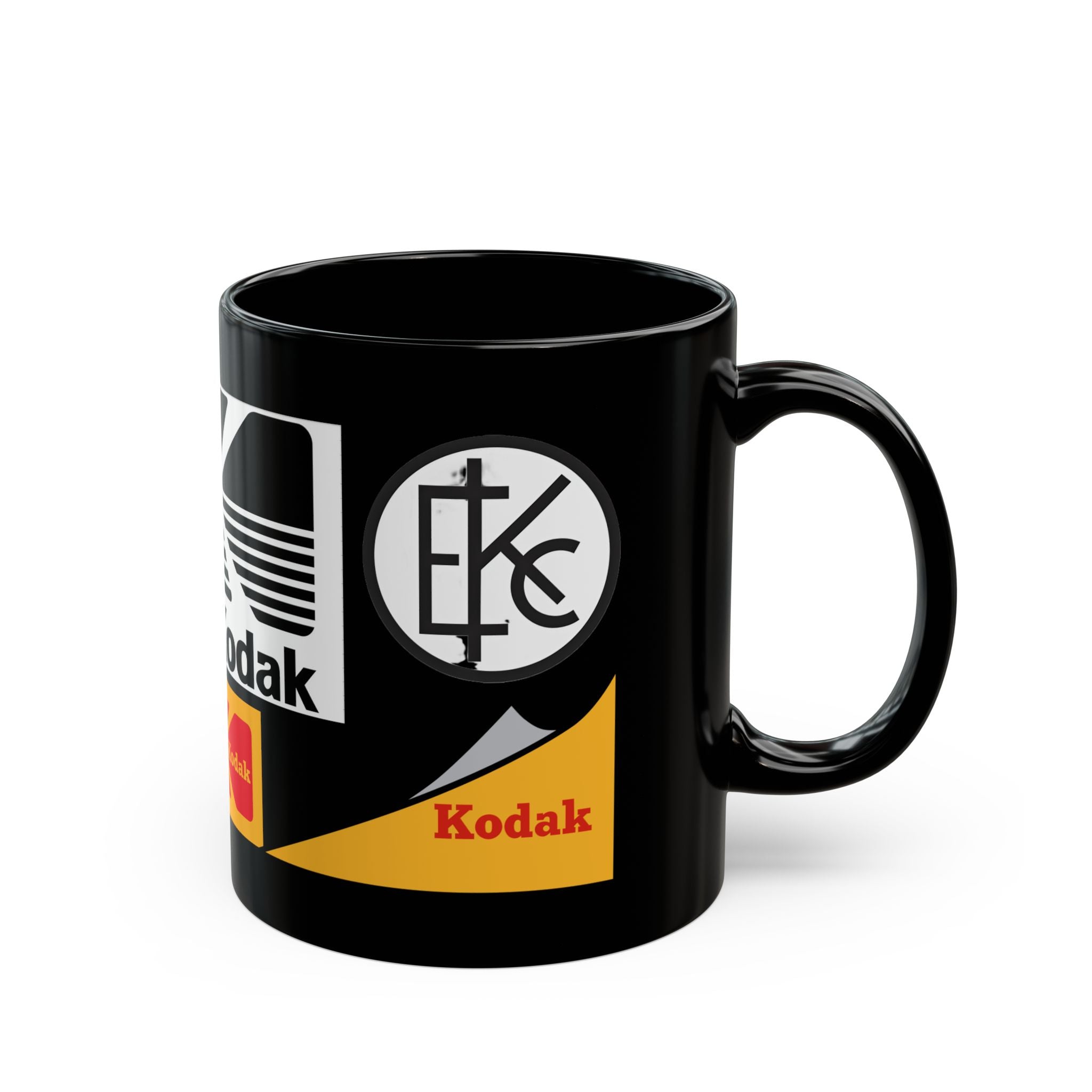 Kodak Logo Black Coffee Mug — Retro Film Photography Gift (11oz/15oz) - Creations by Chris and Carlos