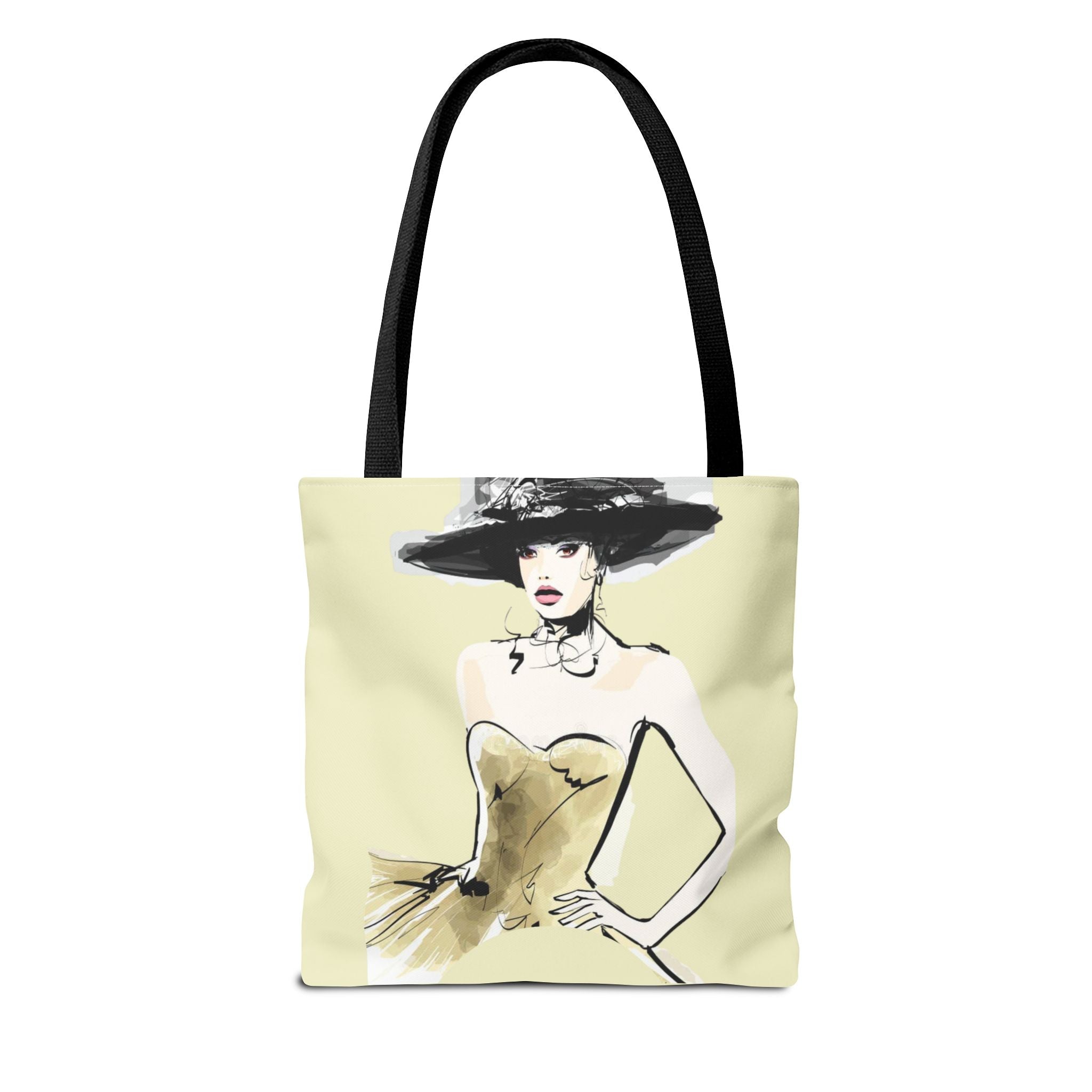 Fashion Illustration Tote Bag — Chic Woman in Hat Design - Creations by Chris and Carlos