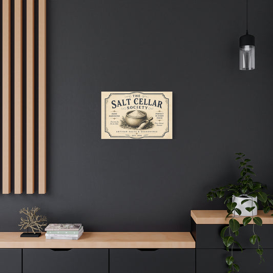 Salt Cellar Society Canvas Wall Art – Vintage Kitchen Spice Sign - Creations by Chris and Carlos