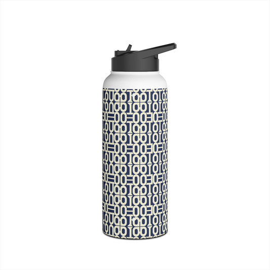 Prism Point Athletic Collection Geometric Navy Link Stainless Steel Water Bottle - Creations by Chris and Carlos