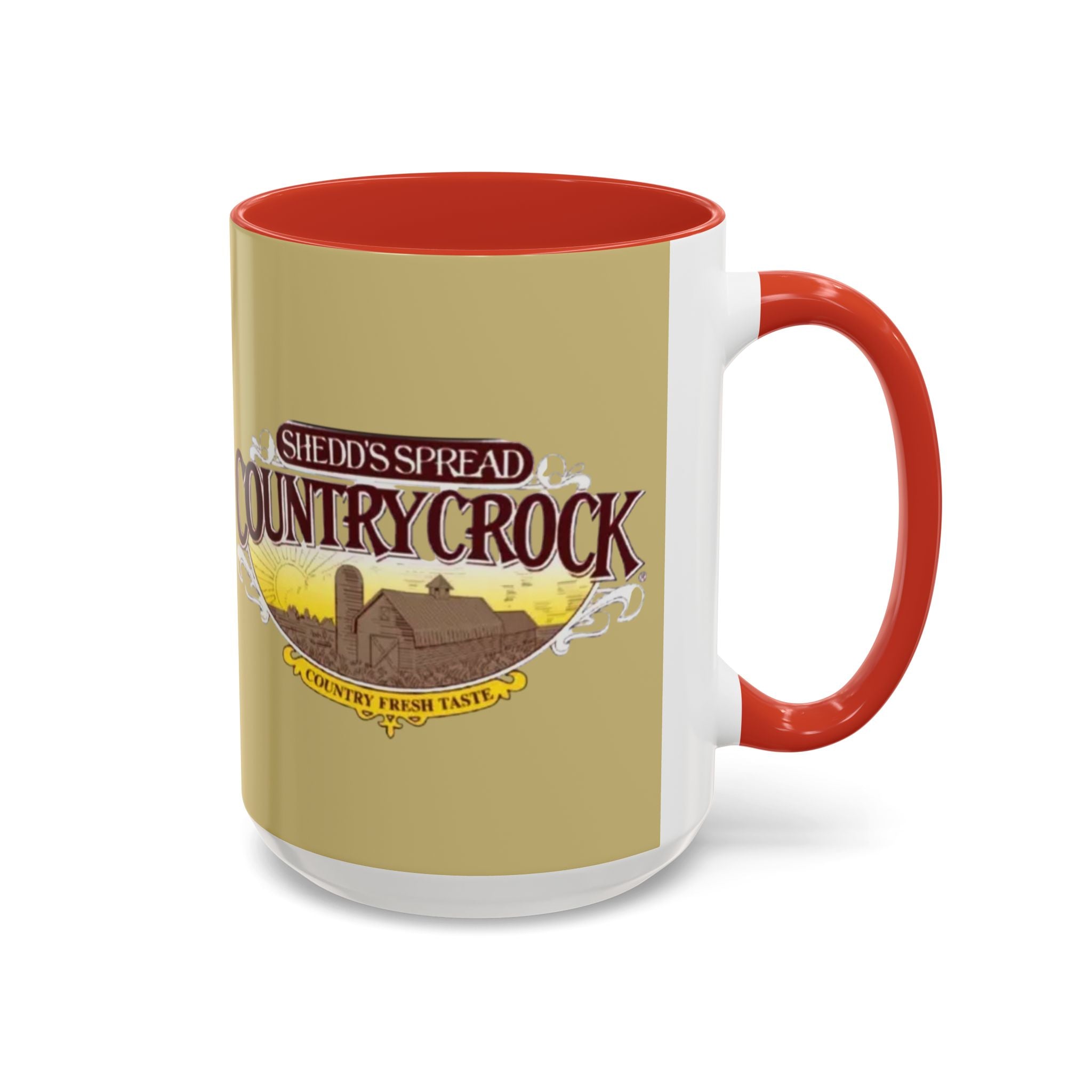 Country Crock Logo Accent Coffee Mug — Retro Farmhouse Butter Spread Design (11/15oz) - Creations by Chris and Carlos