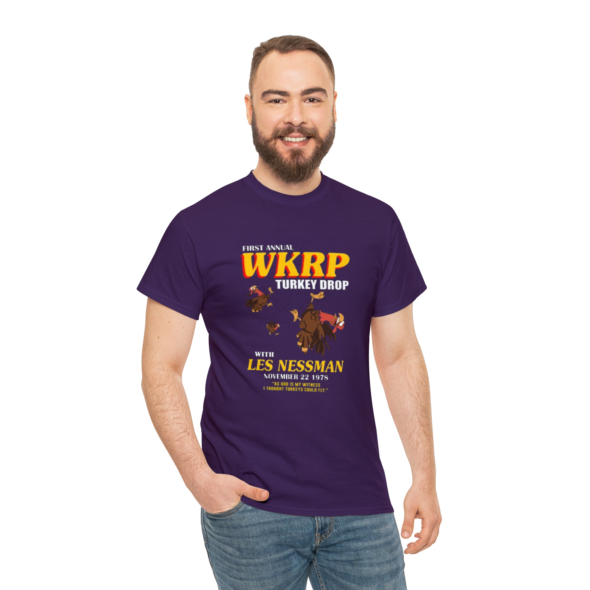 WKRP 70's TV Show- Unisex Heavy Cotton T-Shirt - Creations by Chris and Carlos