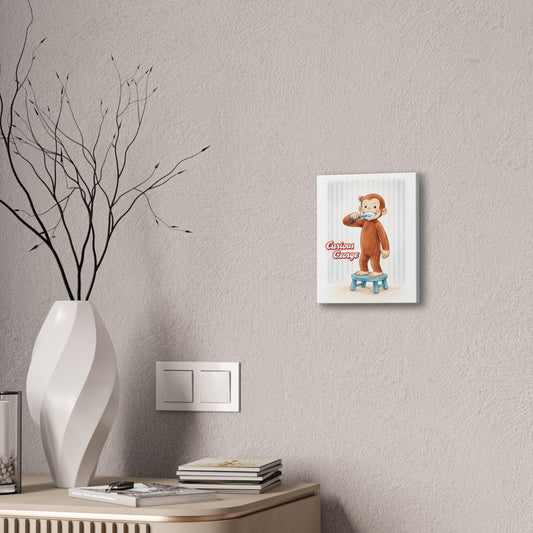 Curious George Canvas Wall Art - Kids Nursery Brushing Teeth Print - Creations by Chris and Carlos