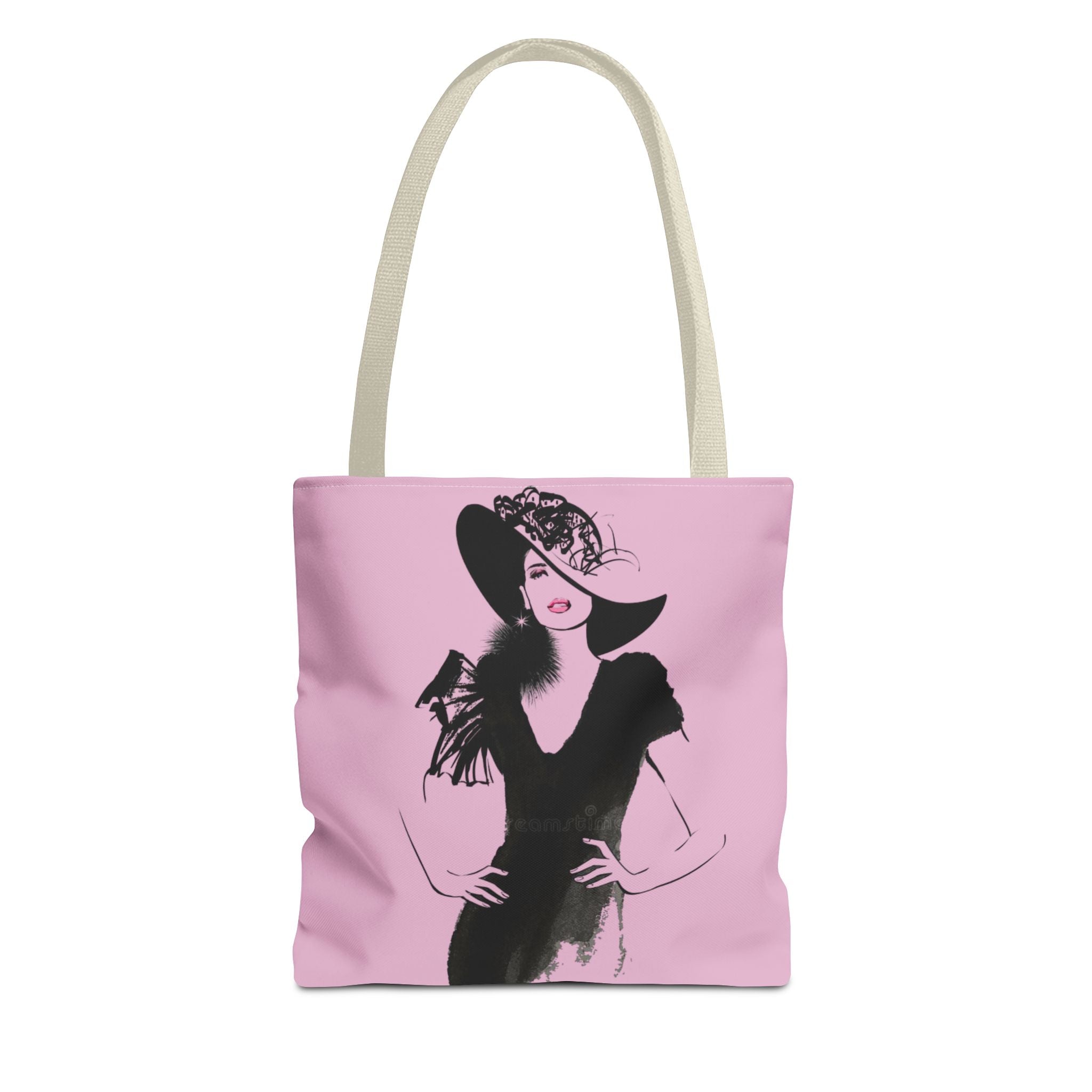 Fashion Illustration Tote Bag — Chic Pink Lady Print - Creations by Chris and Carlos