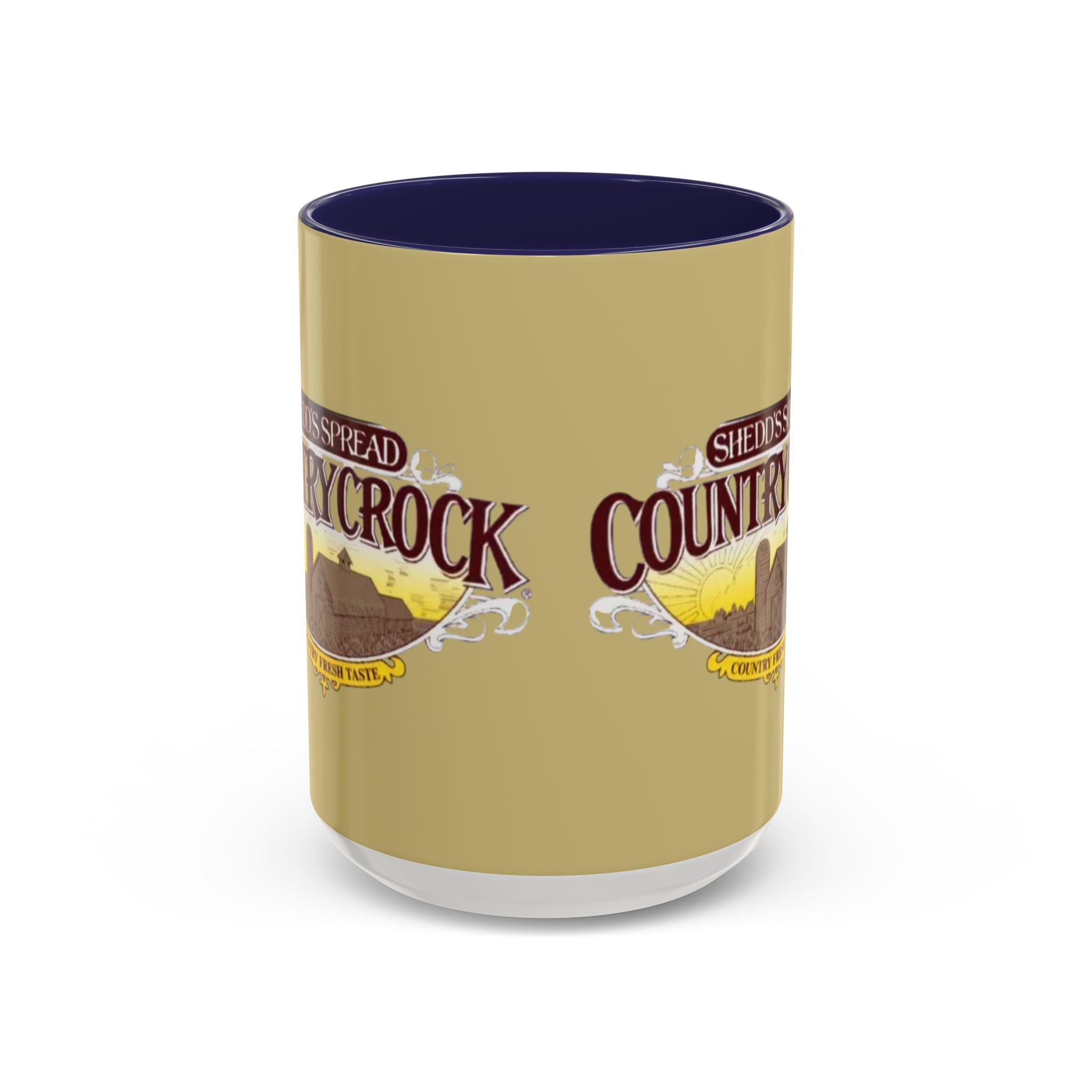 Country Crock Logo Accent Coffee Mug — Retro Farmhouse Butter Spread Design (11/15oz) - Creations by Chris and Carlos
