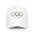 Olympic Rings Embroidered Baseball Cap — Red Low Profile Sport Hat - Creations by Chris and Carlos