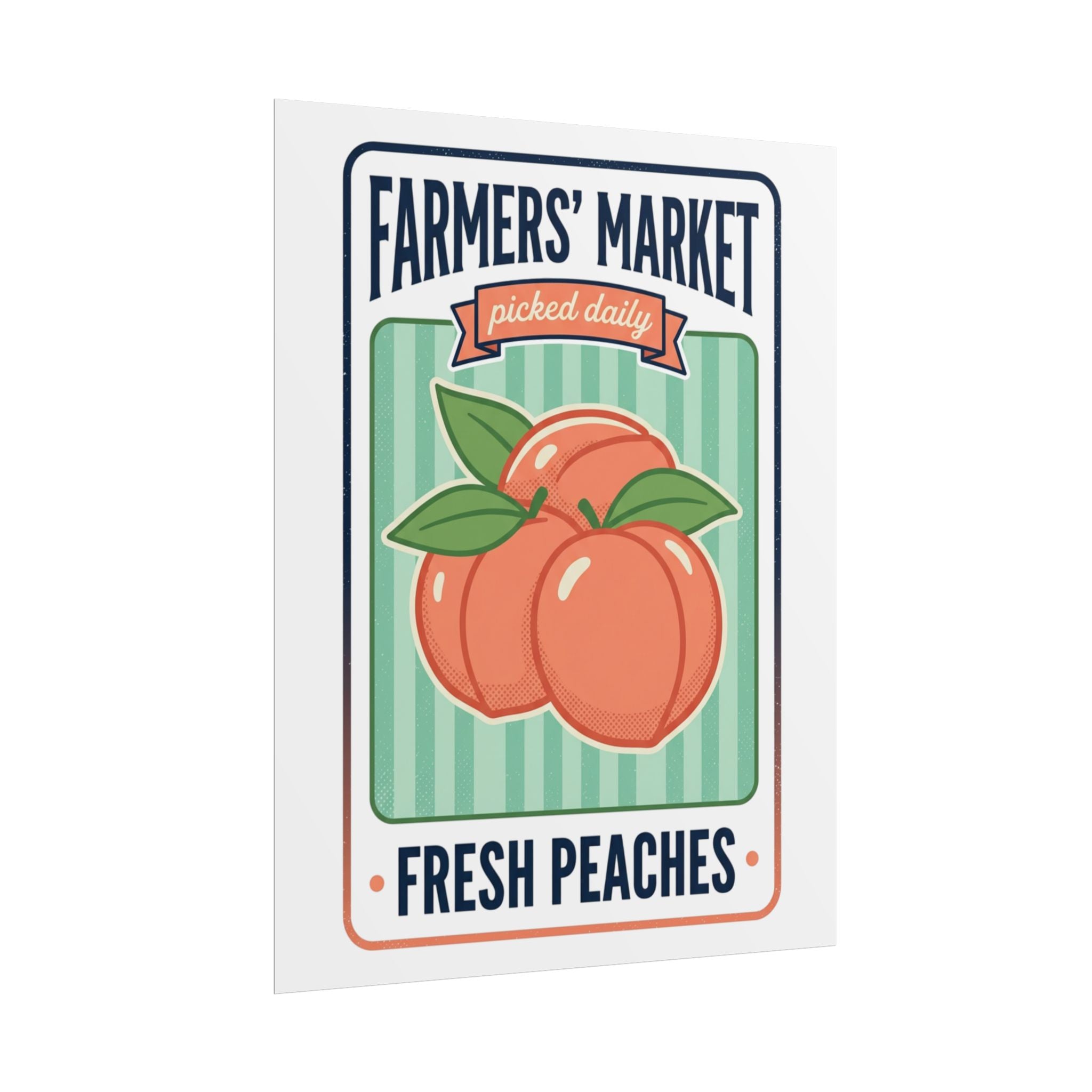 Farmers' Market Fresh Peaches Poster — Vintage Produce Wall Art - Creations by Chris and Carlos